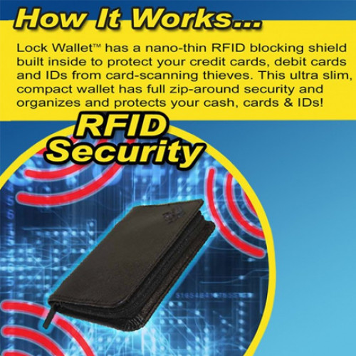 Lock Slim Wallet Secure Men Women RFID Blocking Money Credit Card Holder Wallets