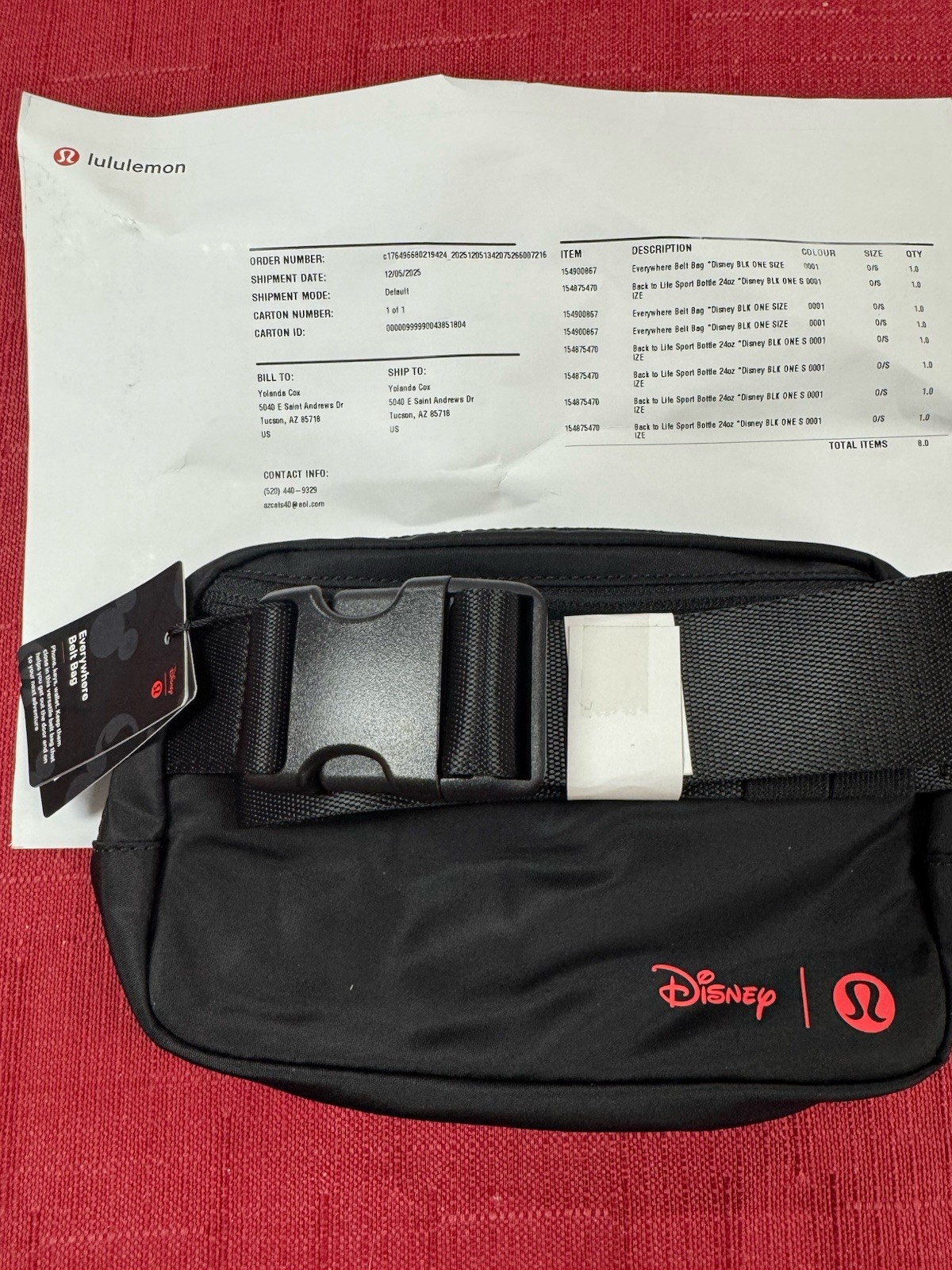 Disney Lululemon Everywhere Belt Bag Fanny Pack Long Strap Mickey In Motion New