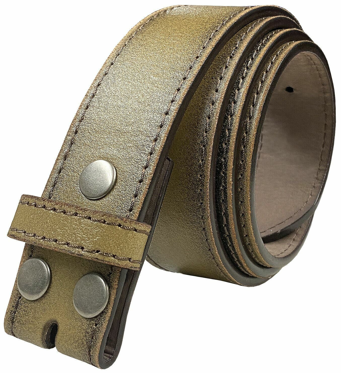 Vintage Distressed Style Genuine Leather Casual Belt Strap 1-1/2″ Wide, TAN