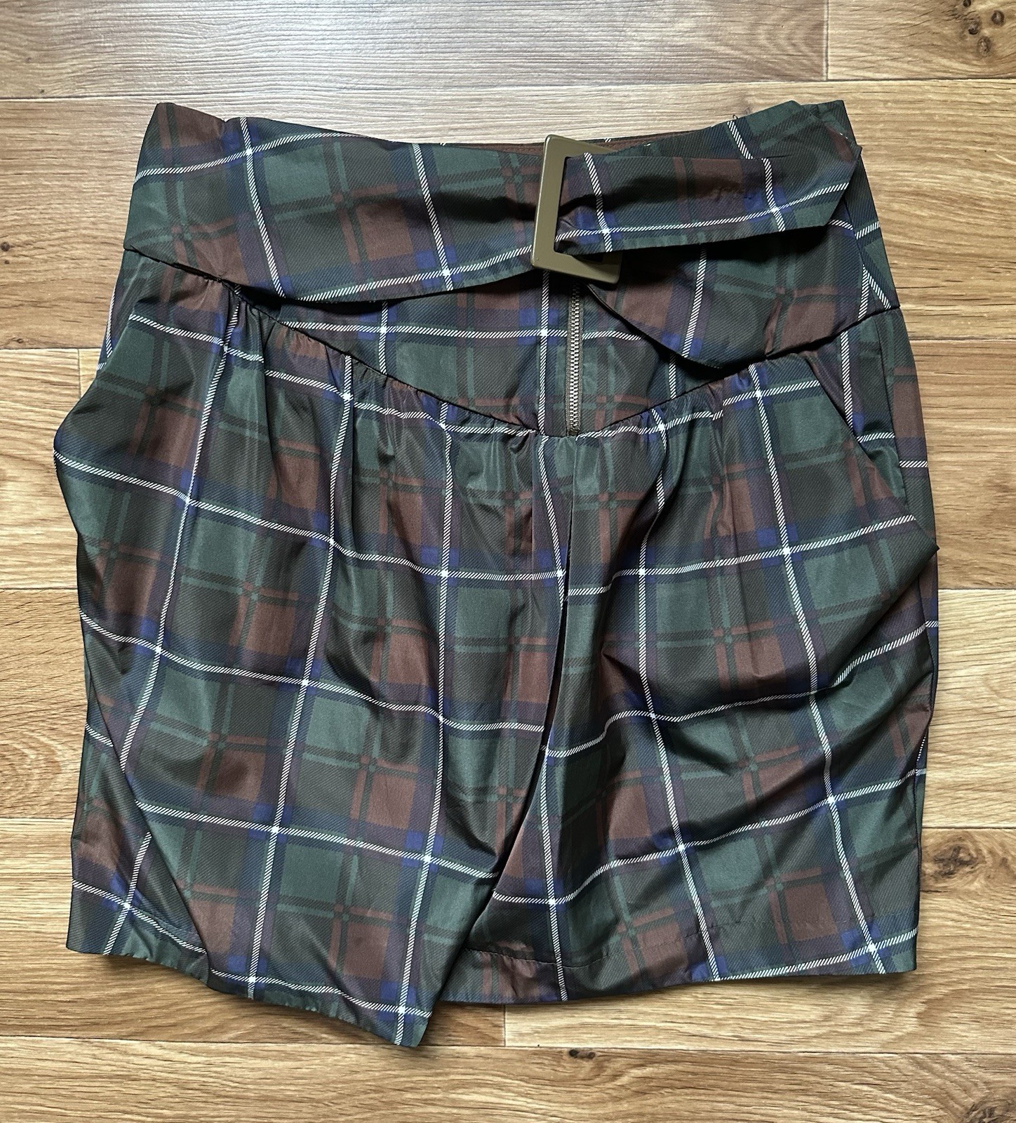 See By Chloe Tartan Plaid Mini Skirt D-Ring Belted Slouchy Balloon Checked Top 8