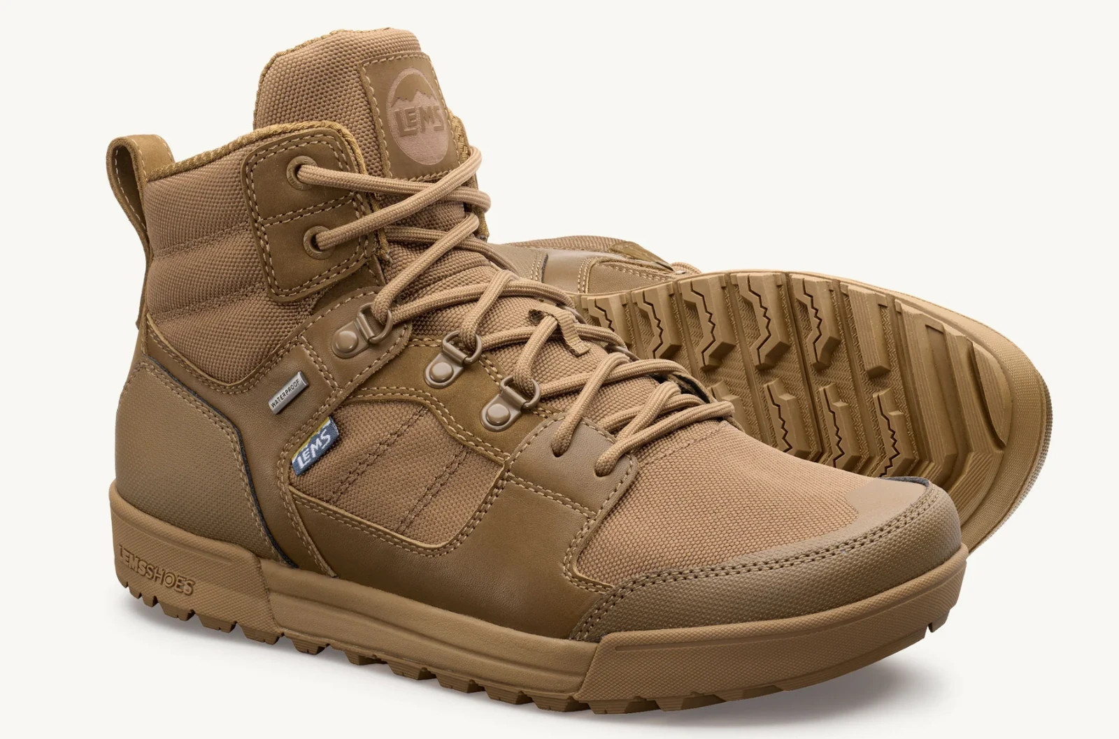 Lems Outlander Boot Waterproof in Coyote, Size 7.5 Women / 6 Men