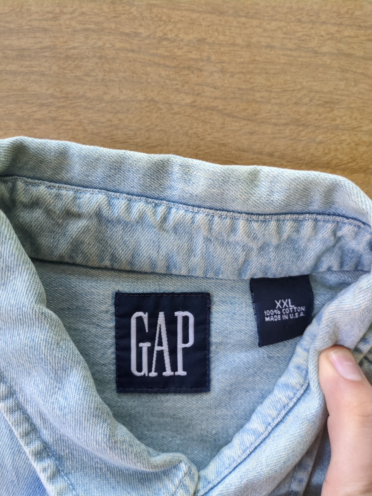 1993 GAP Hand Painted Denim Shirt XXL Vintage USA Made Western Native Art