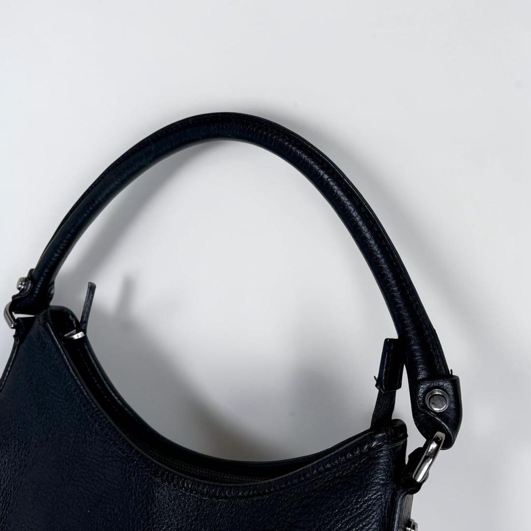 Authentic Gucci Abbey GG Leather One Shoulder Bag Black Handbag Unisex