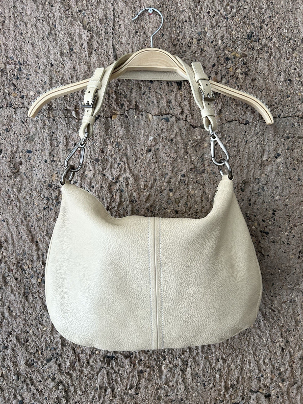 Prada Vitello Daino Leather Shoulder Bag | Ivory Beige | Made in Italy
