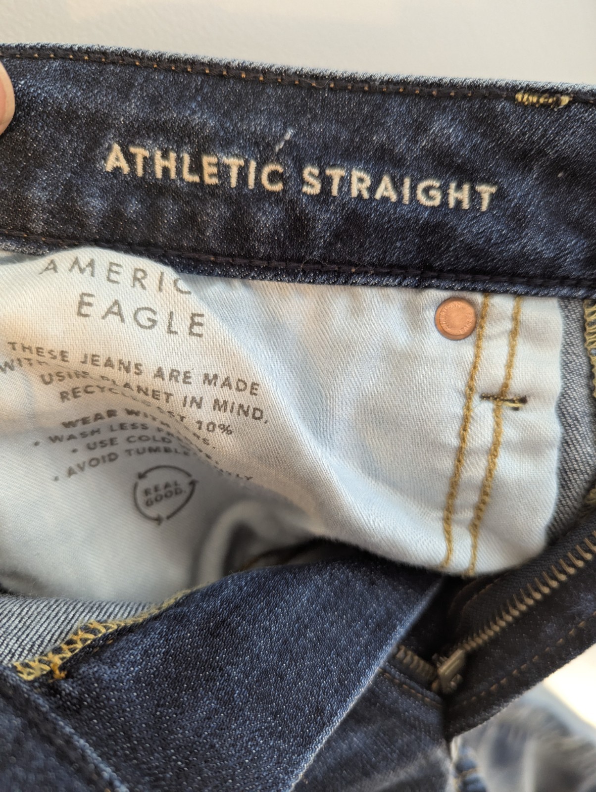 American Eagle Outfitters AirFlex+ Temp Tech Athletic Straight Blue Jeans 29×30