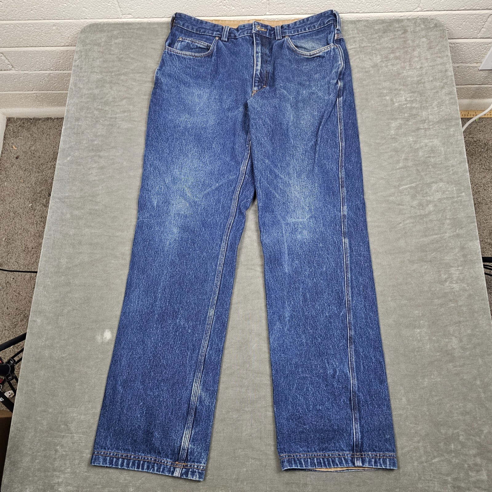 Duluth Trading Flex Ballroom Jeans Men 36×34 Medium Wash Denim Straight Leg