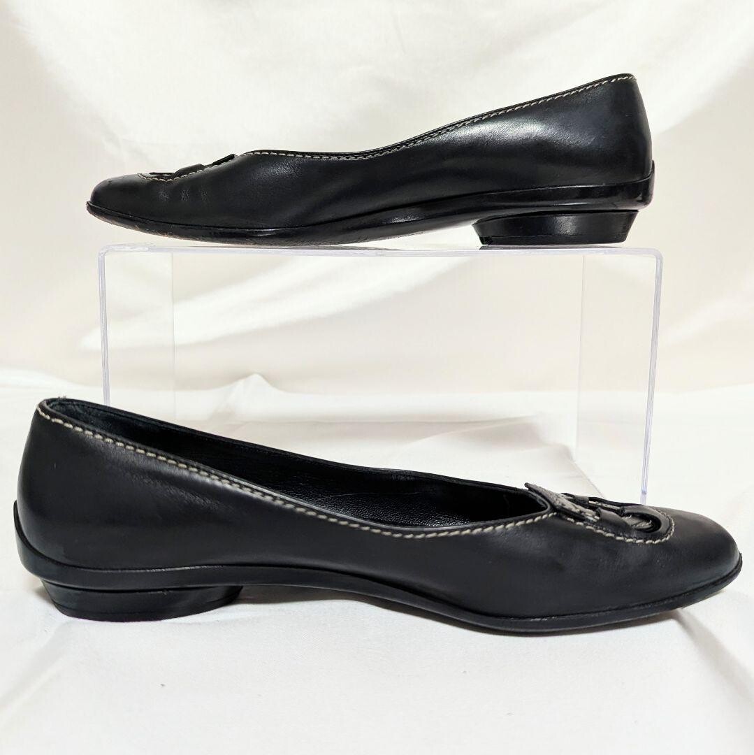 Salvatore Ferragamo Gancini Black Leather Pump 5.5D Office Heel Auth