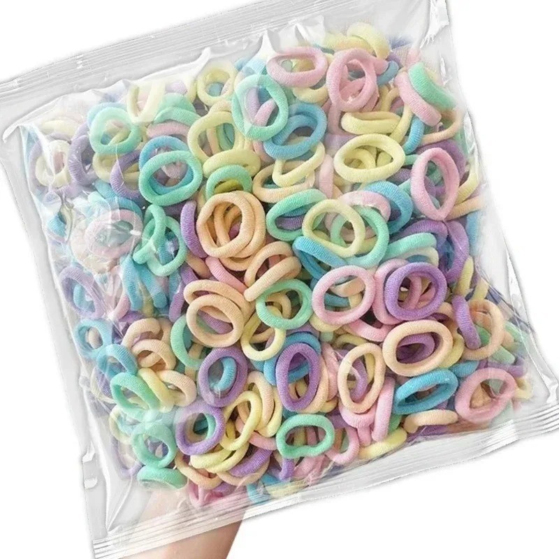 500 Pcs Elastic Hair Ties for Girls Nylon Ponytail Rubber Bands Kids Basic Style