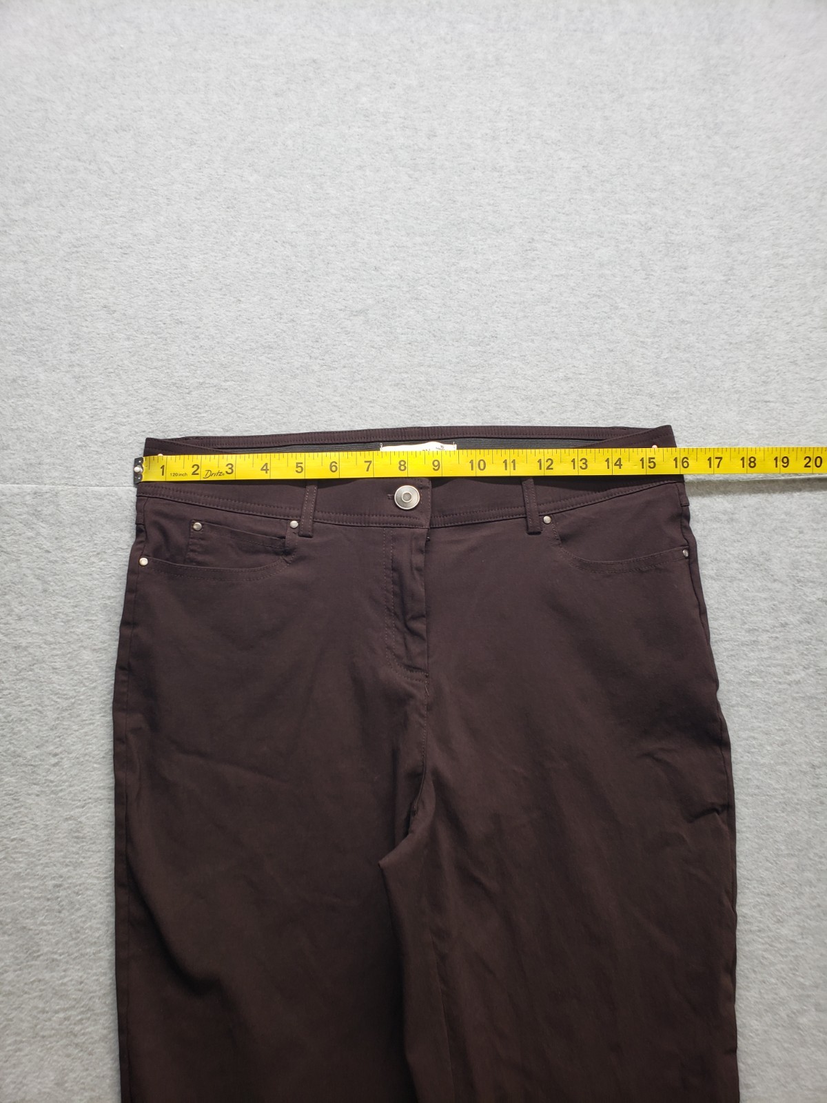 89th & Madison Women Pant 10 Brown Straight Leg High Rise Stretch Casual Career