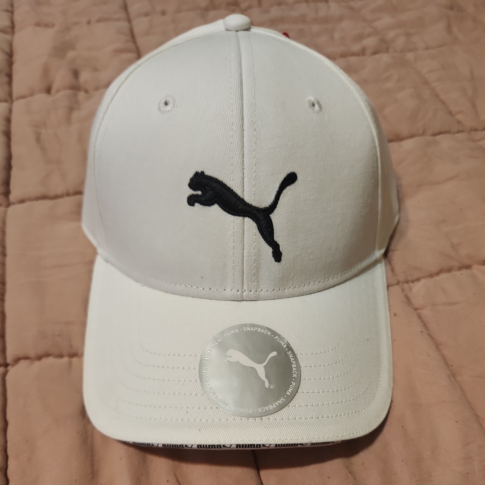 Puma Men’s Baseball Cap White-Bright Cat Baseball Adjustable Cap Pack of 1 Piece