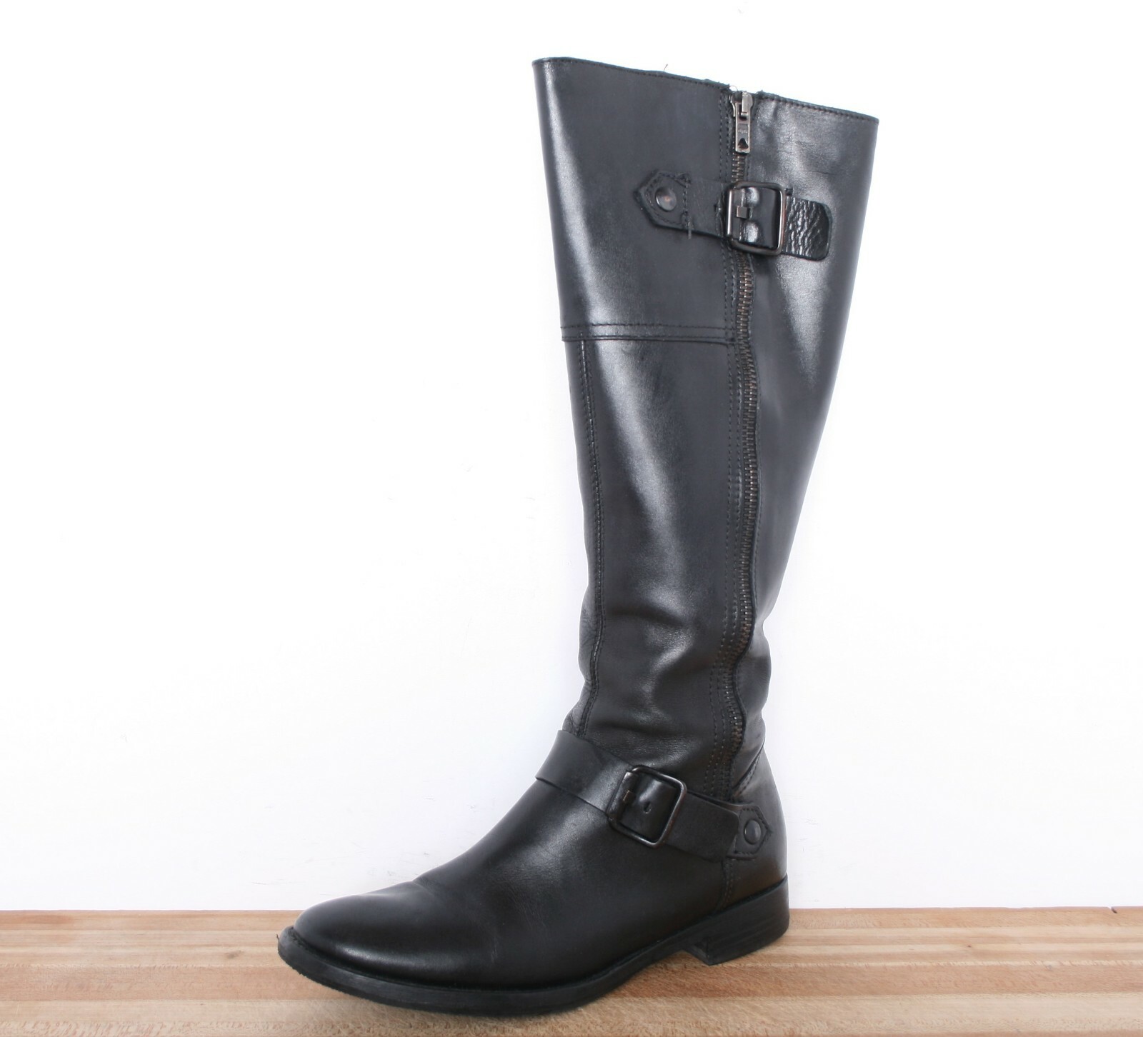 ALDO Black Leather 15″ Tall Riding Boots EUR 37 / Approx. US 6.5 Women’s