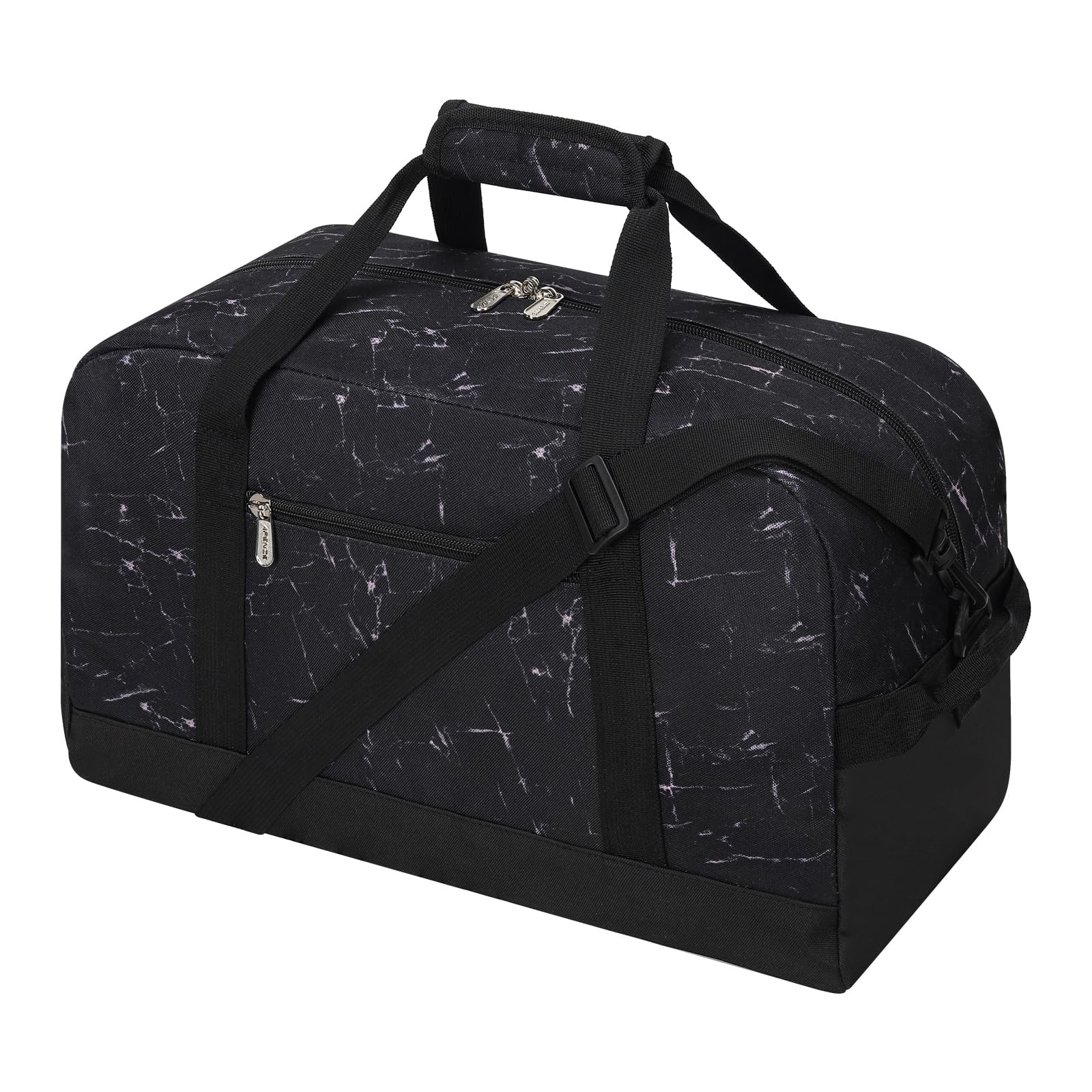Small Gym Bag 18 inch Carry On Duffel Bag for Weekender Travel – Marble Black