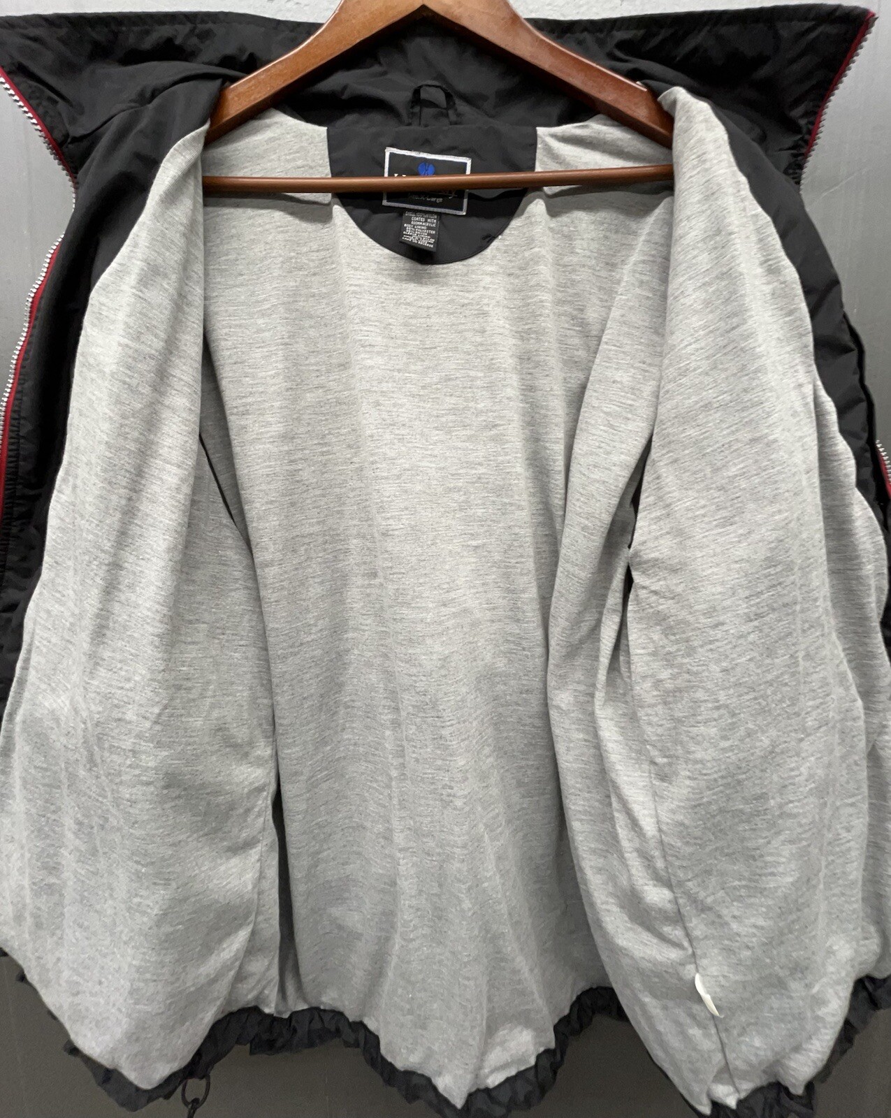 Holloway Jacket Men XL Black Red Full Zip Pockets Lined Coated Windbreaker Golf