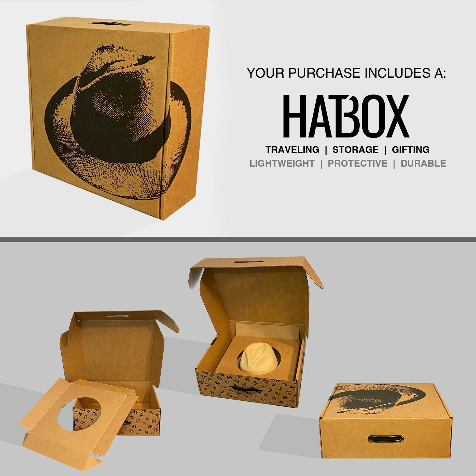 Short Brim Panama Hat | Teardrop Style | Made in Ecuador | GPH + HatBox