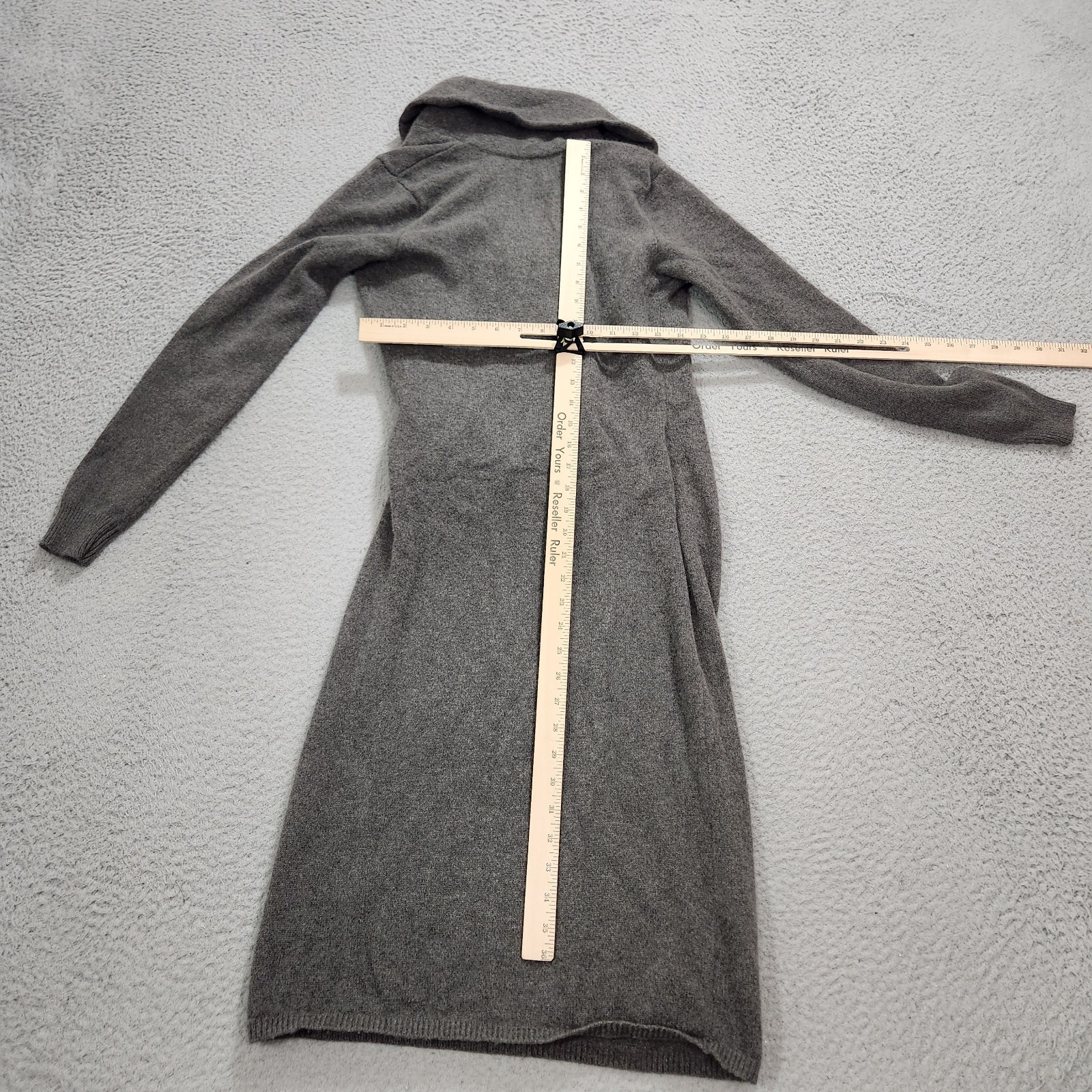 Ralph Lauren Black Label Dress Womens Medium Brown Cashmere Angora Silk Leather