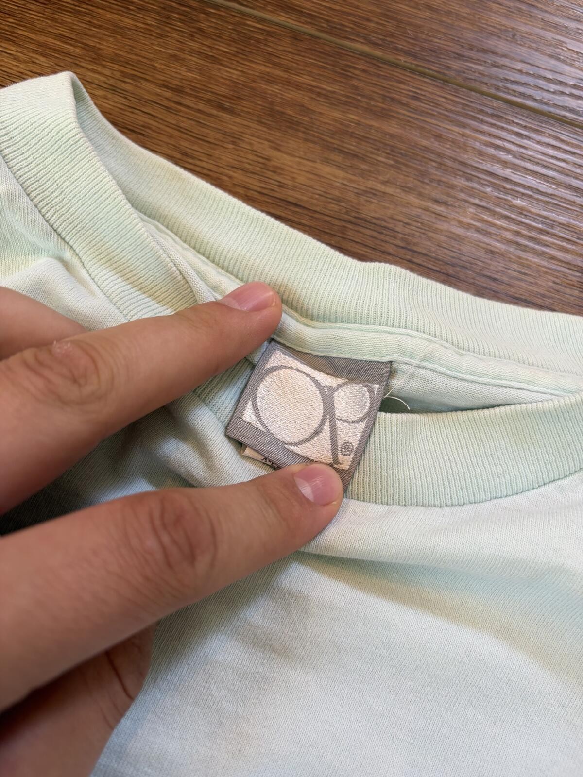 Vintage 90s grail Ocean Pacific OP Pastel Mint Green surfer Logo Tee