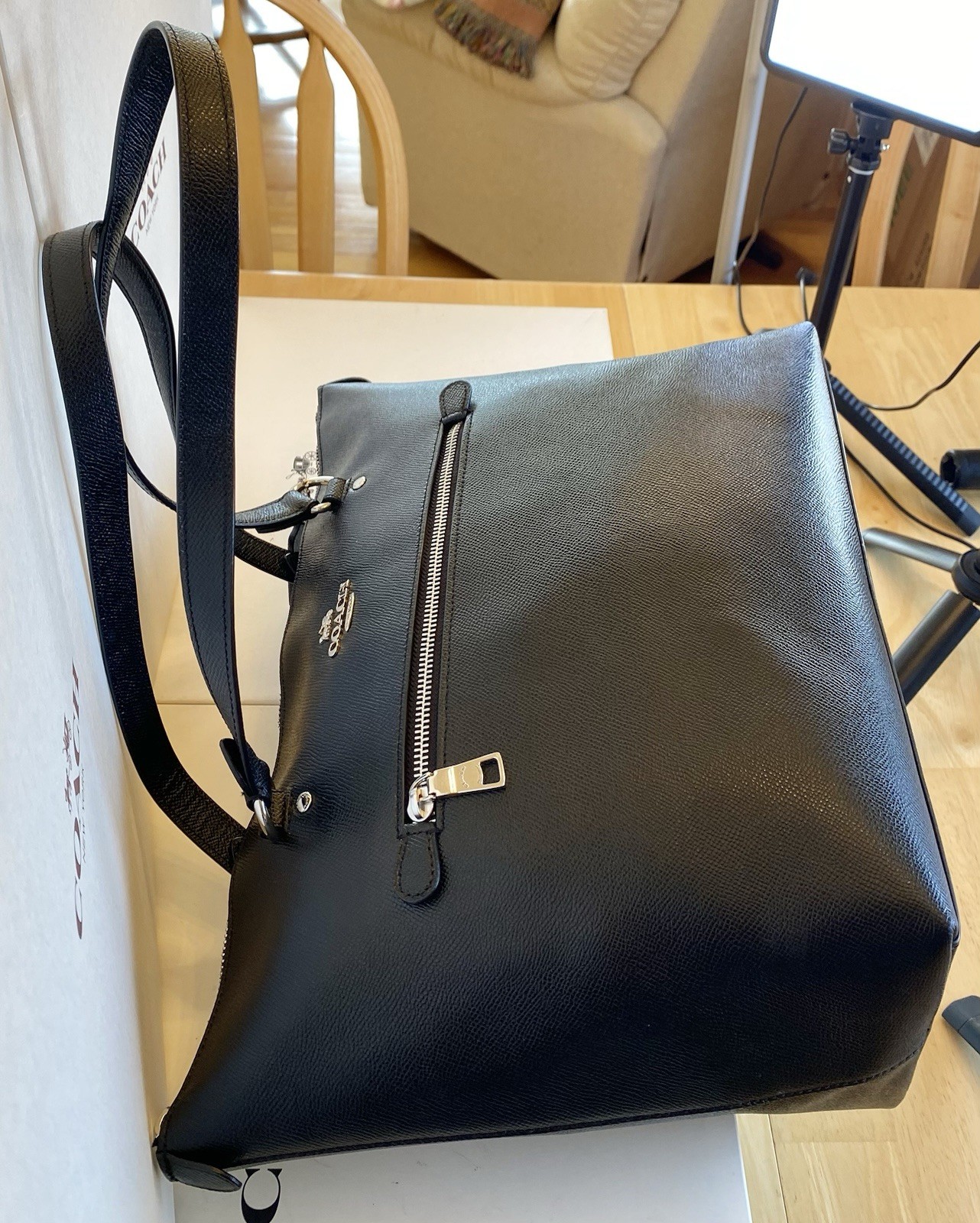 Coach F79608 Gallery Tote In Black Crossgrain Leather