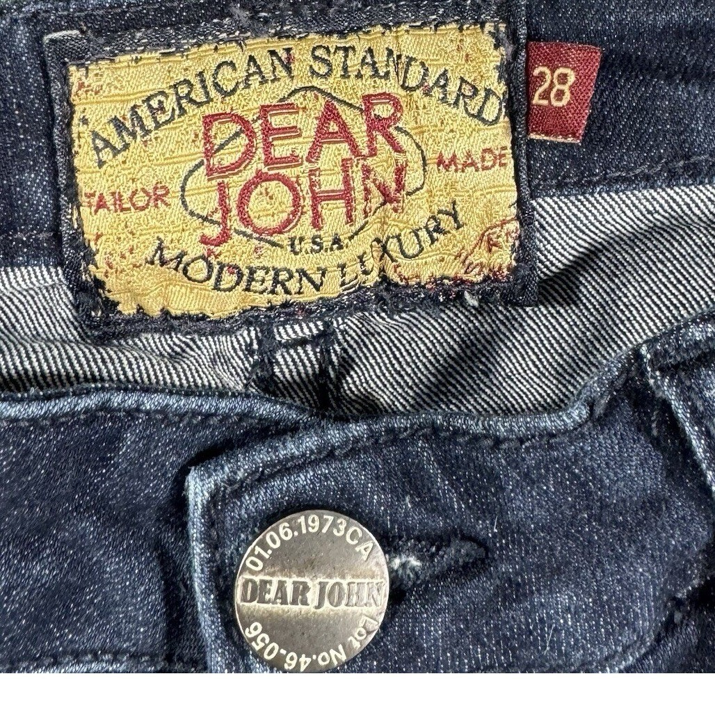 Dear John Denim Womens 28 Modern Luxury Skinny Jeans Dark Wash Stretch Tailored