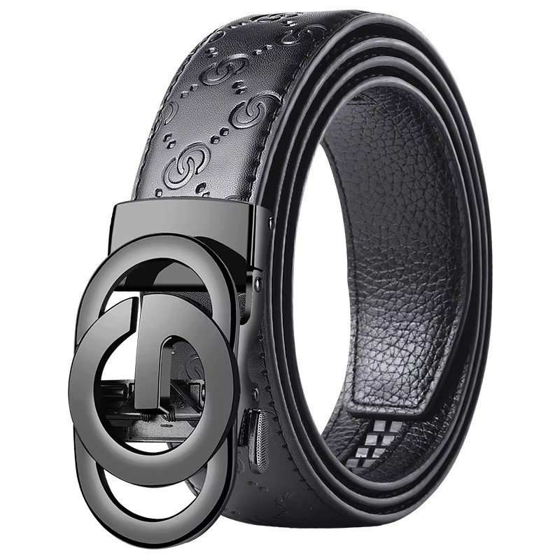Mens PU Leather Belt Metal Buckle Casual Business Waist Belt for Jeans