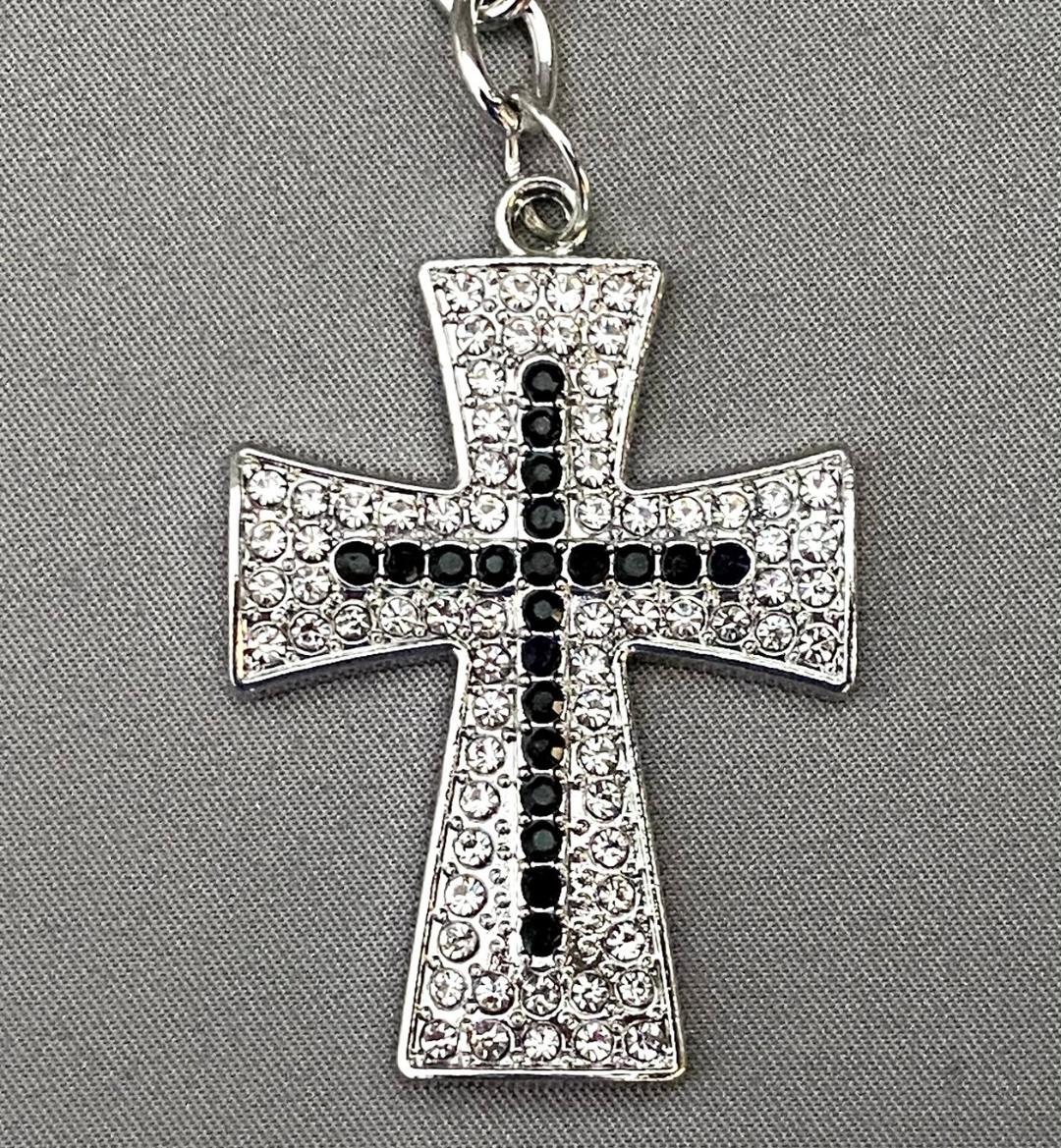 NEW CROSS KEY CHAIN CRYSTALS SELECT COLOR FREE USA SHIPPING
