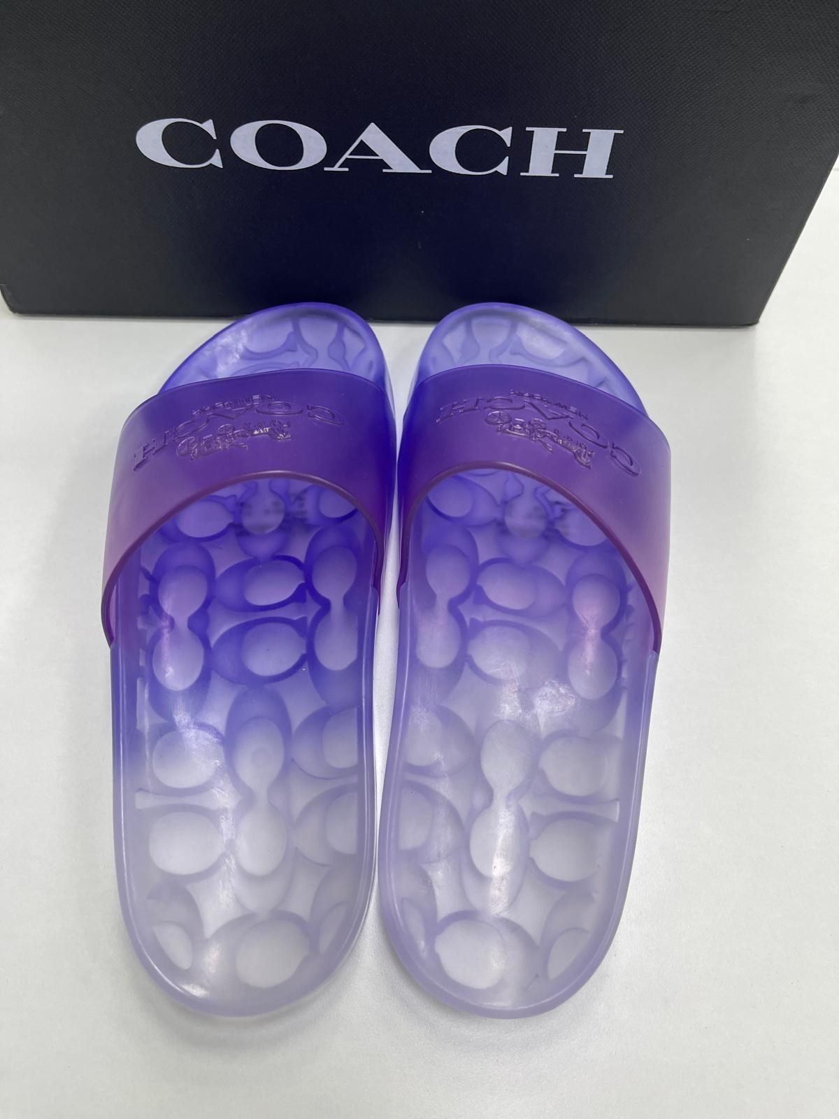 Coach Ulyssa Rubber Jelly Pool Slides Violet/ Size 7B/EU 37.5 B
