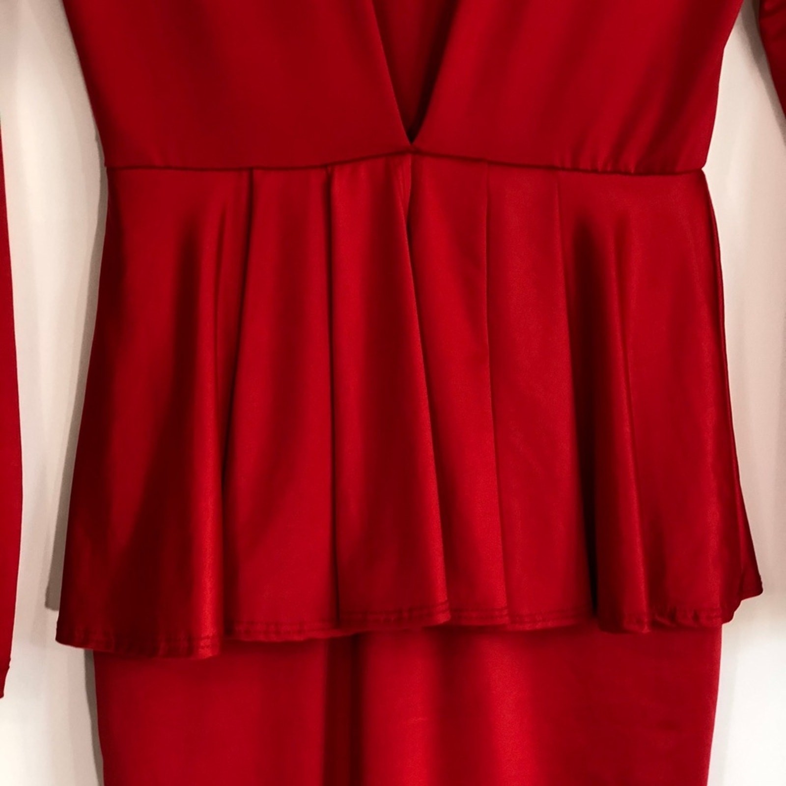 0032 Red Sexy Long Sleeve Mini Dress