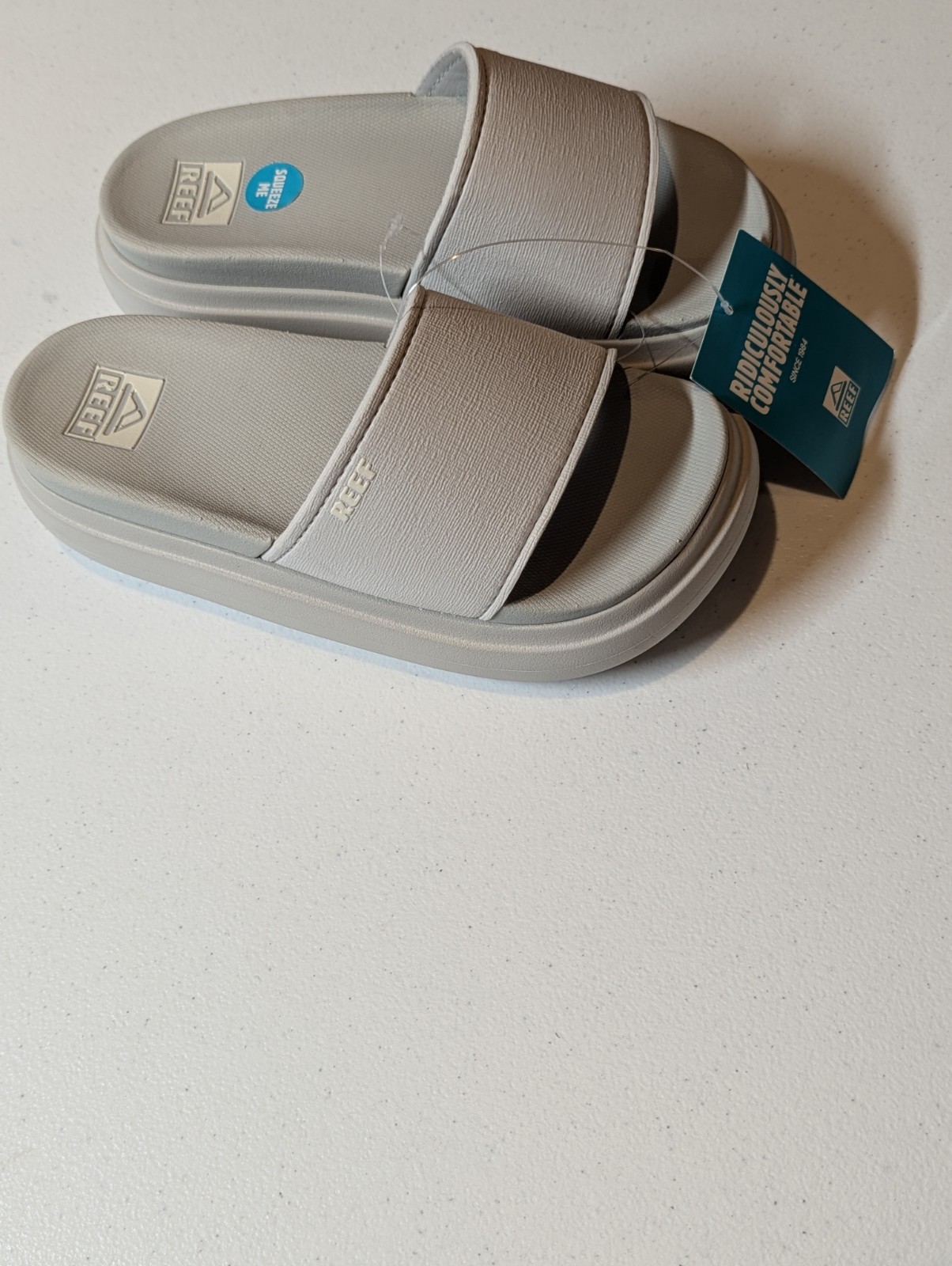 Reef Cushion Bondi Bay Women’s Size 8 Comfort Slides Sandals Fog Gray New NWT