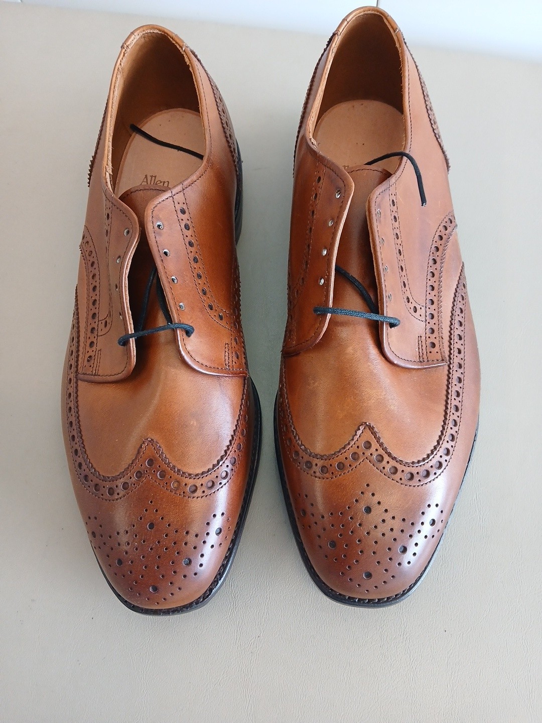 Allen Edmonds Ashland Mens Dress Shoes 8.5 Walnut Brown Lace Up Wingtip Brogue