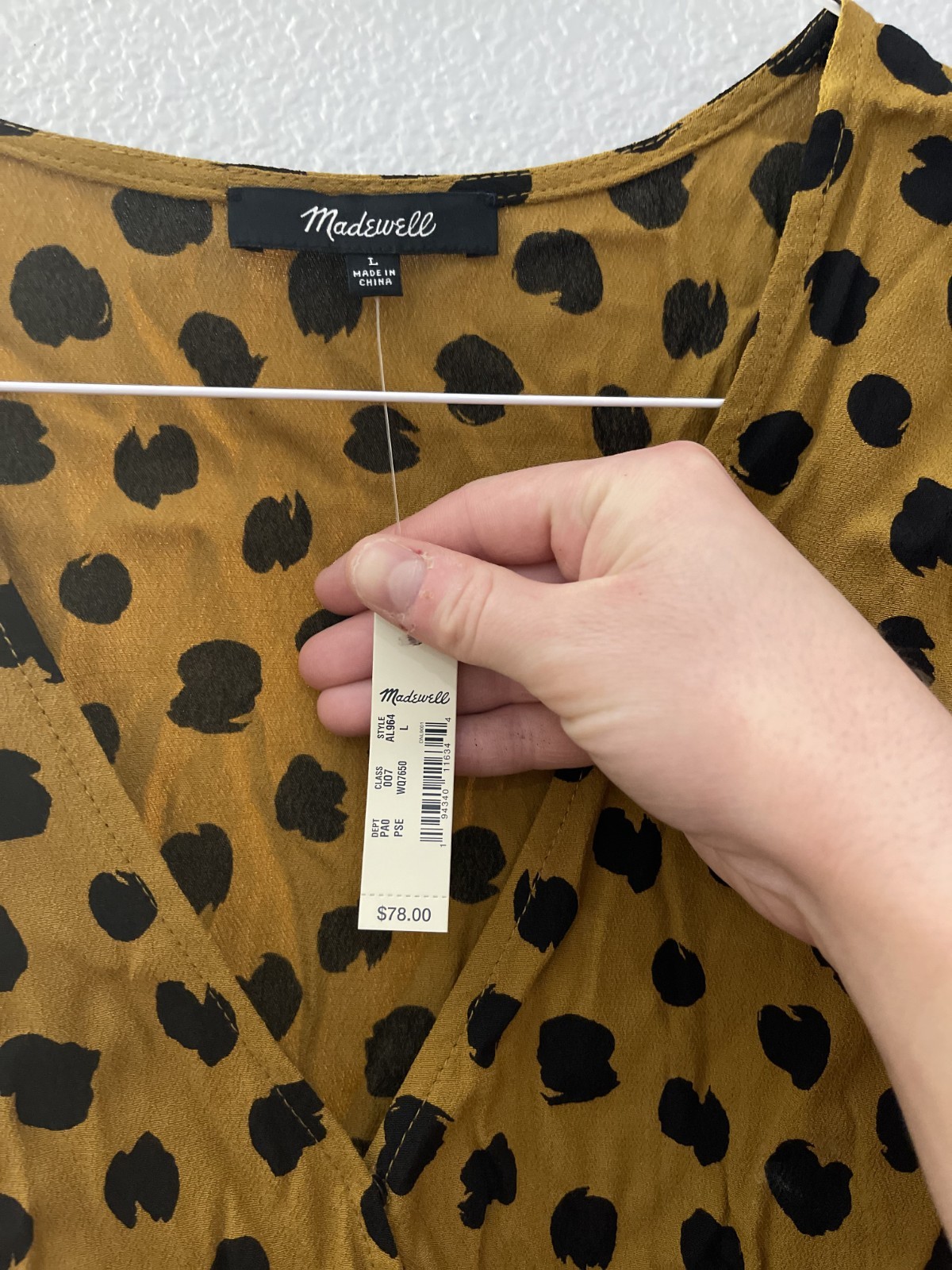 Madewell Brown Black Cheetah Short Sleeve Blouse with Tie Closure