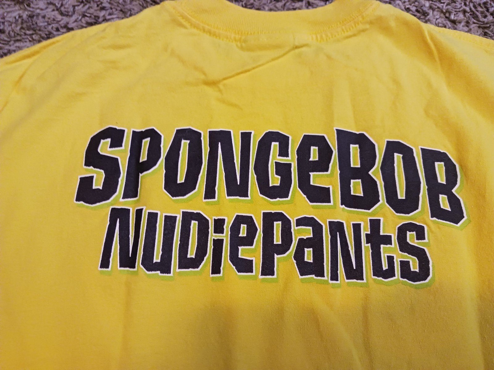 Vintage 2002 Nickelodeon SpongeBob SquarePants Nudie Pants Yellow TShirt Size M
