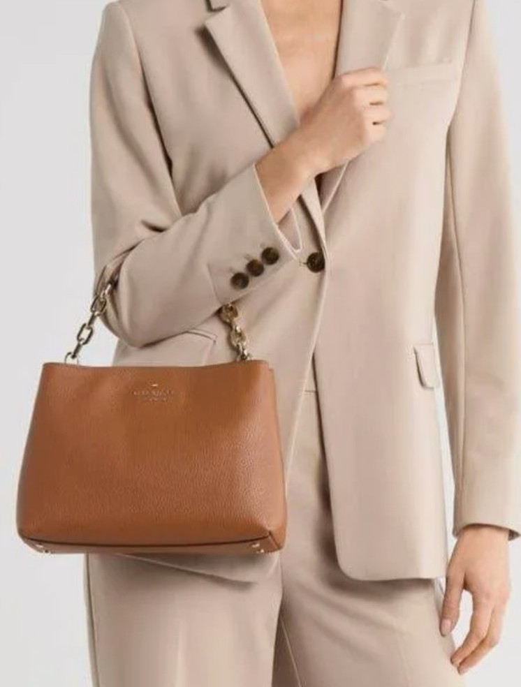 kate spade- Aubrey- Top Handle Pebbled Leather Satchel- Warm Ginger- NWT- $379