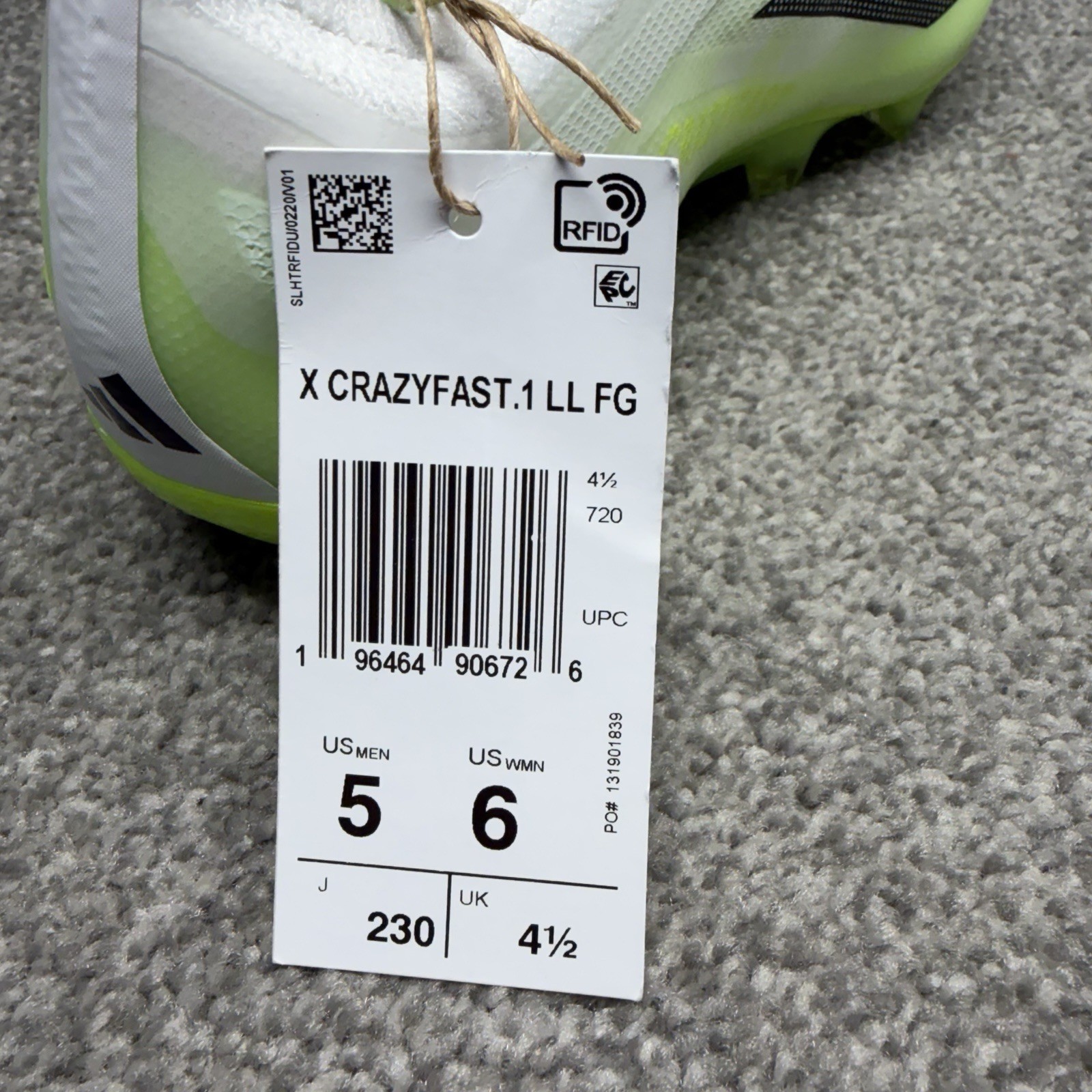 Adidas X Crazyfast.1 FG Laceless Soccer Cleats Men’s 5 Women’s 6 Rush GY7378