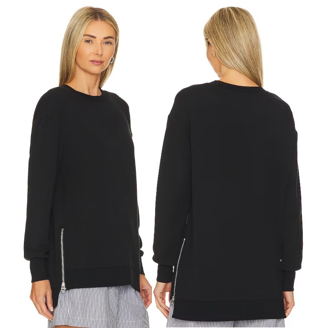VARLEY Charter Sweat 2.0 DoubleSoft Crewneck Long Sleeve Sweatshirt Black