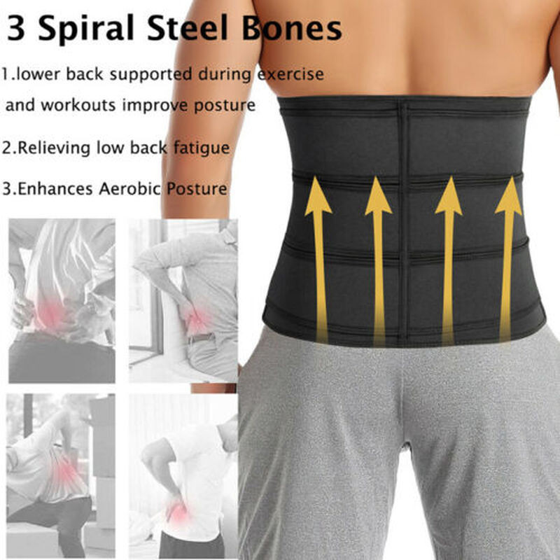 Waist Trainer For Men Body Shaper Tummy Girdle Belt Belly Fat Burner Corset