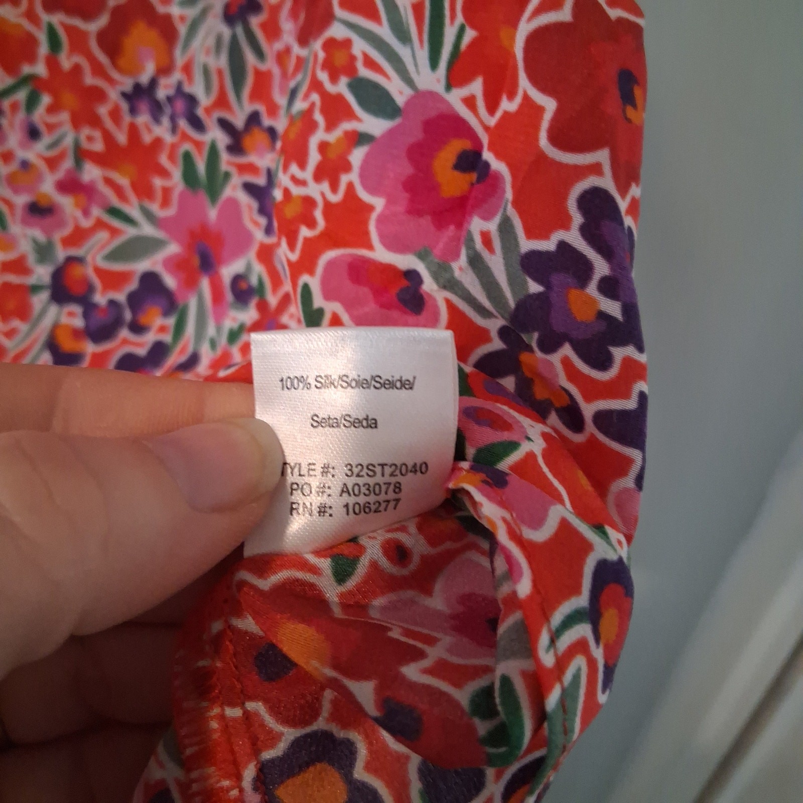 Hale Bob Los Angeles Maritza blouse top womens XL floral silk button up