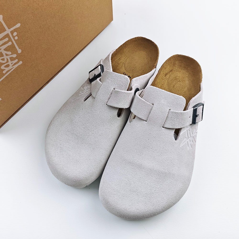 Birkenstock Boston x Stussy Bone Clog Wide Women’s Shoes EU37-45 With Box