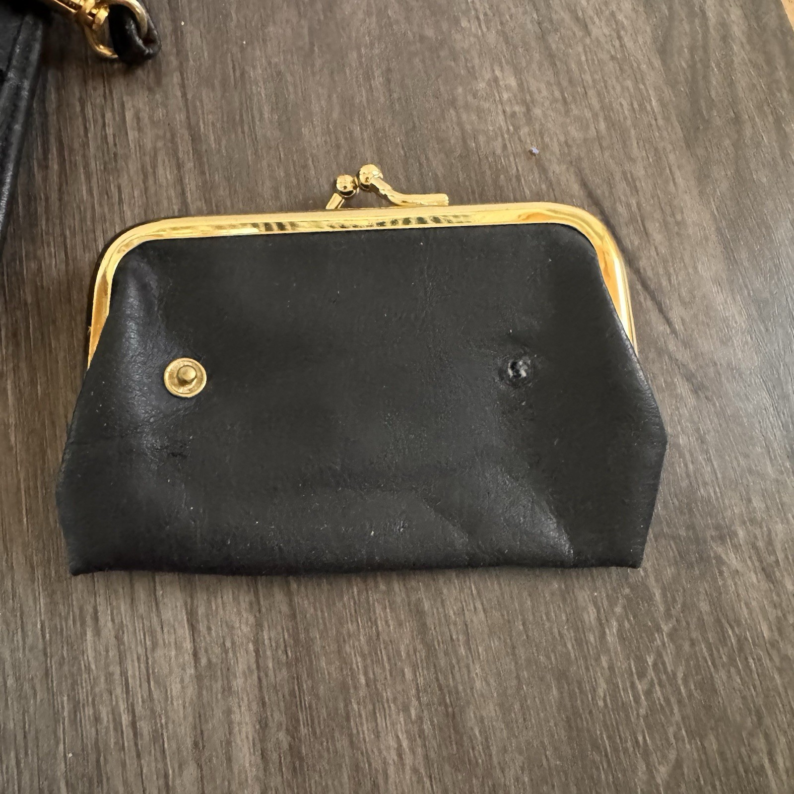 Vintage Genuine Leather Crossbody Organizer Wallet Belt Bag Kiss Lock Coin Purse