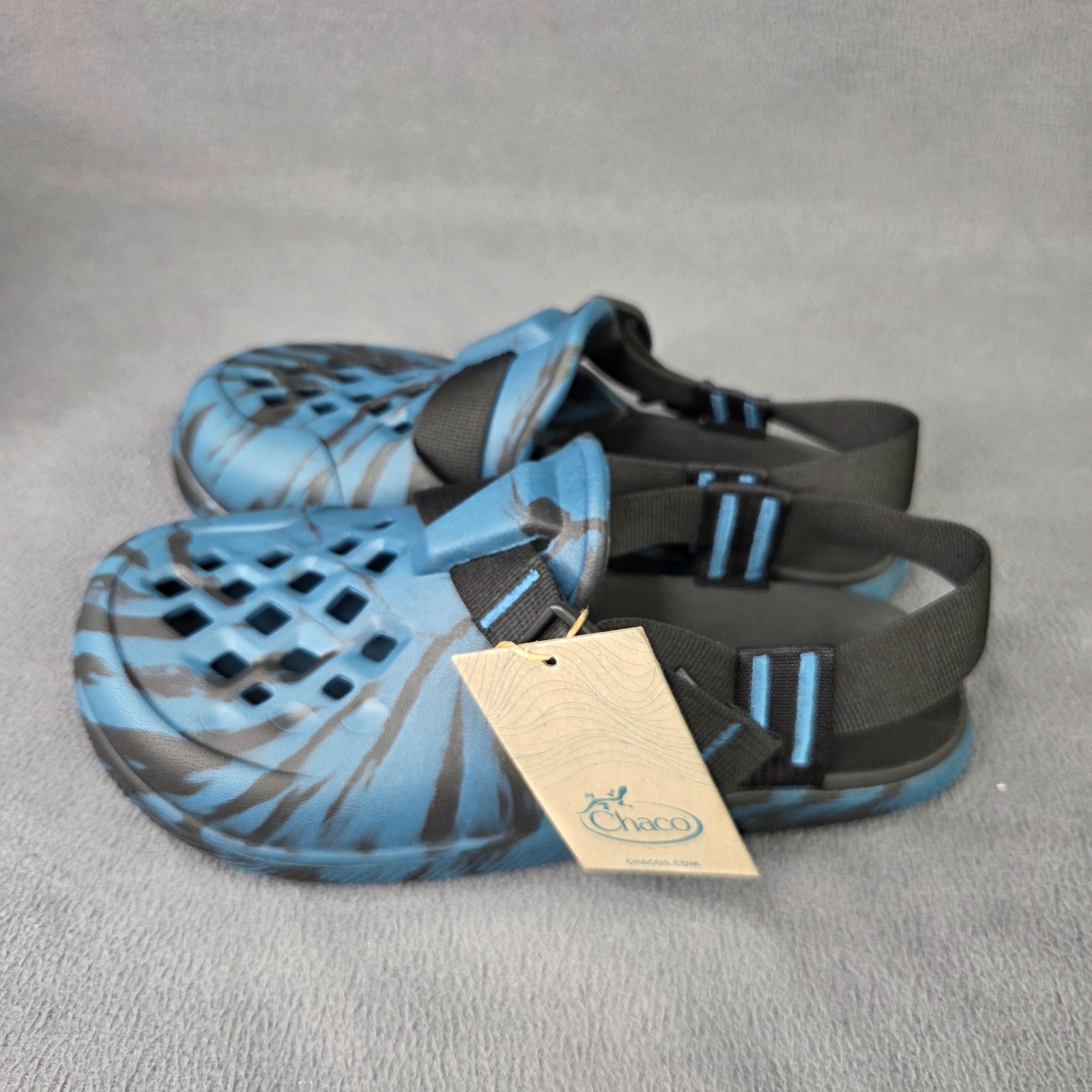 Chaco Shoes Mens Size 7 Blue Black Camo Sandals Performance Water Hiking Outdoor