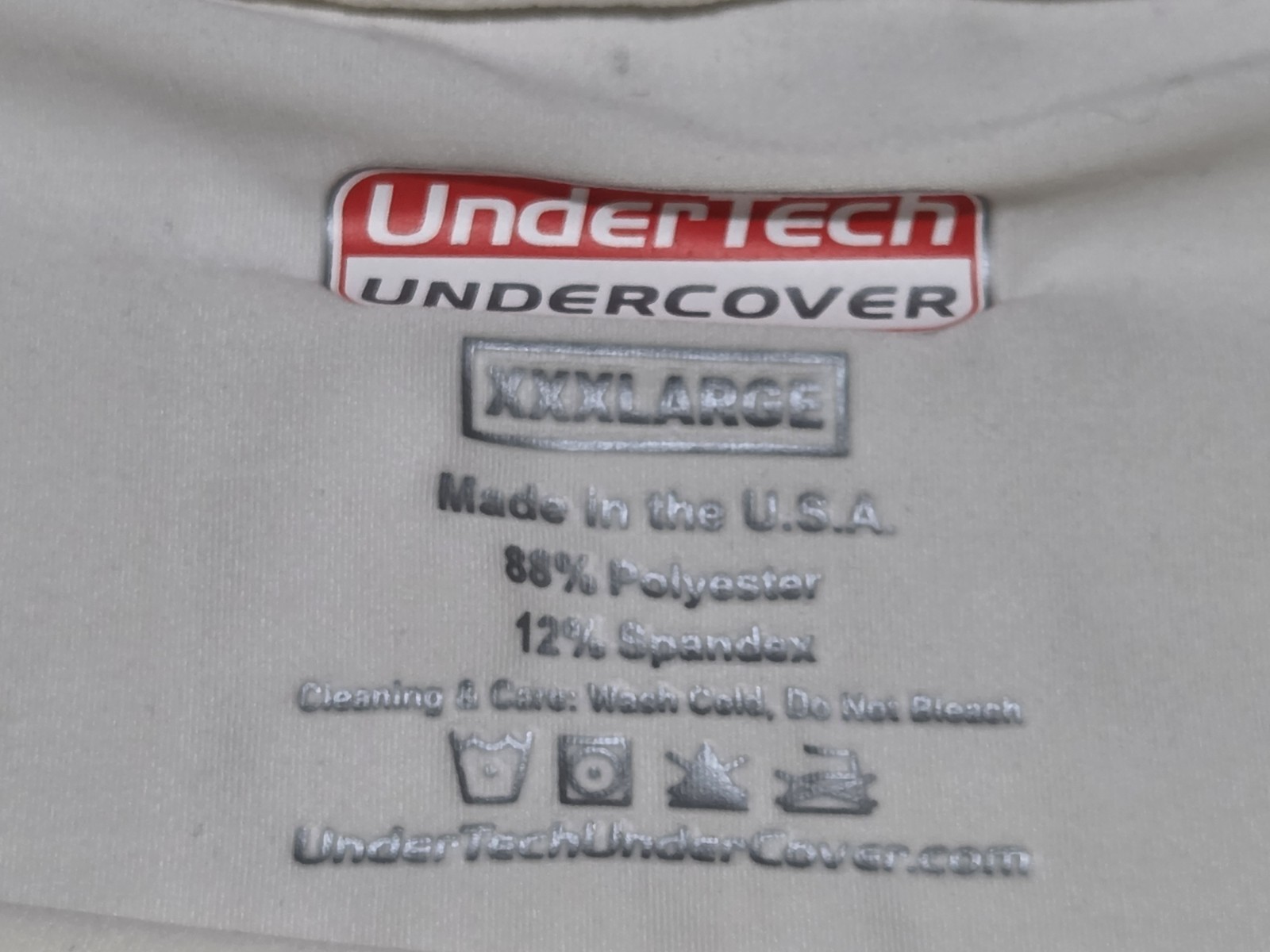 UnderTech Undercover Mens Concealment Compression Shirt White Cream 3XL XXXL