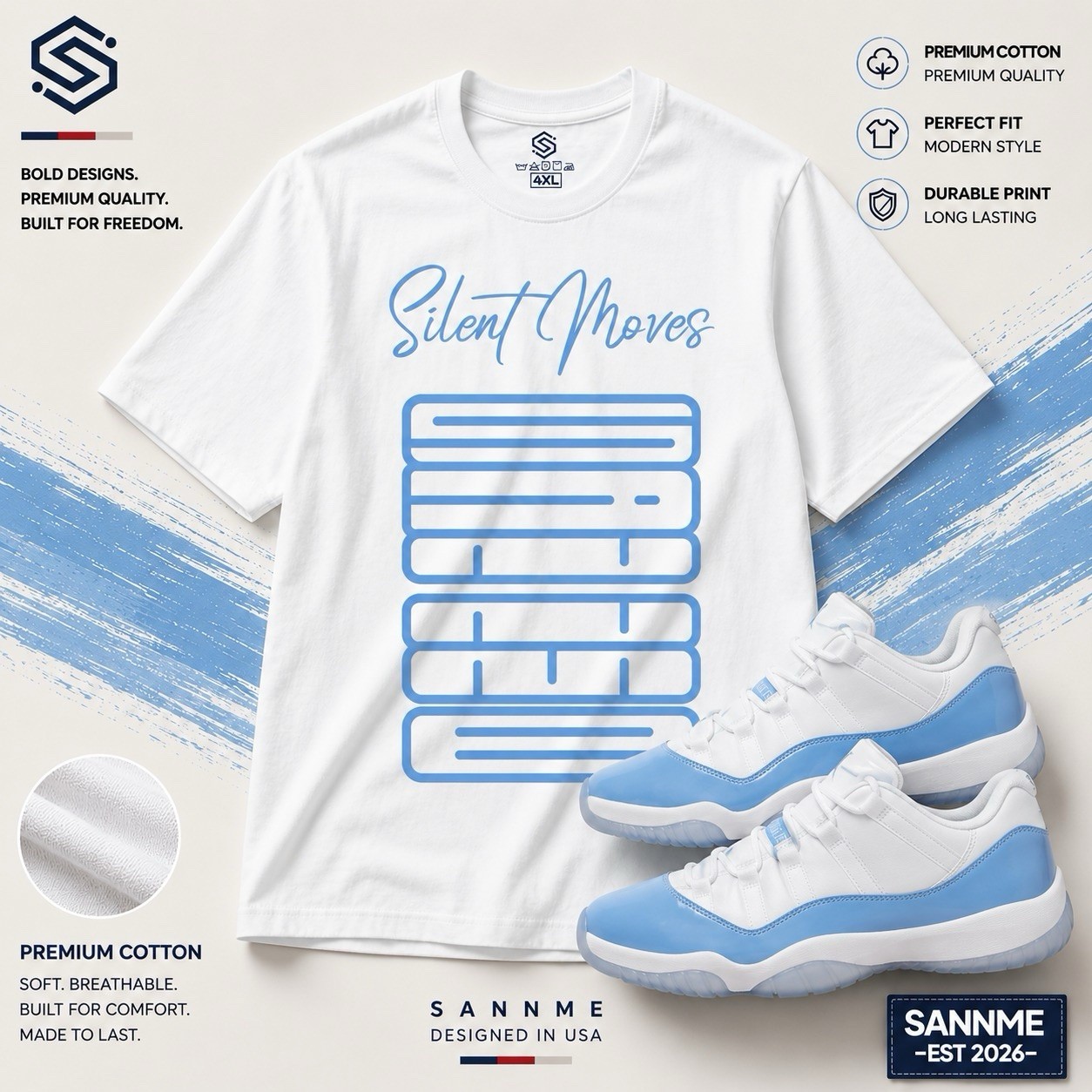 T-Shirt To Match Jordan 11 University Blue Low Shoes – Win 23 Tees