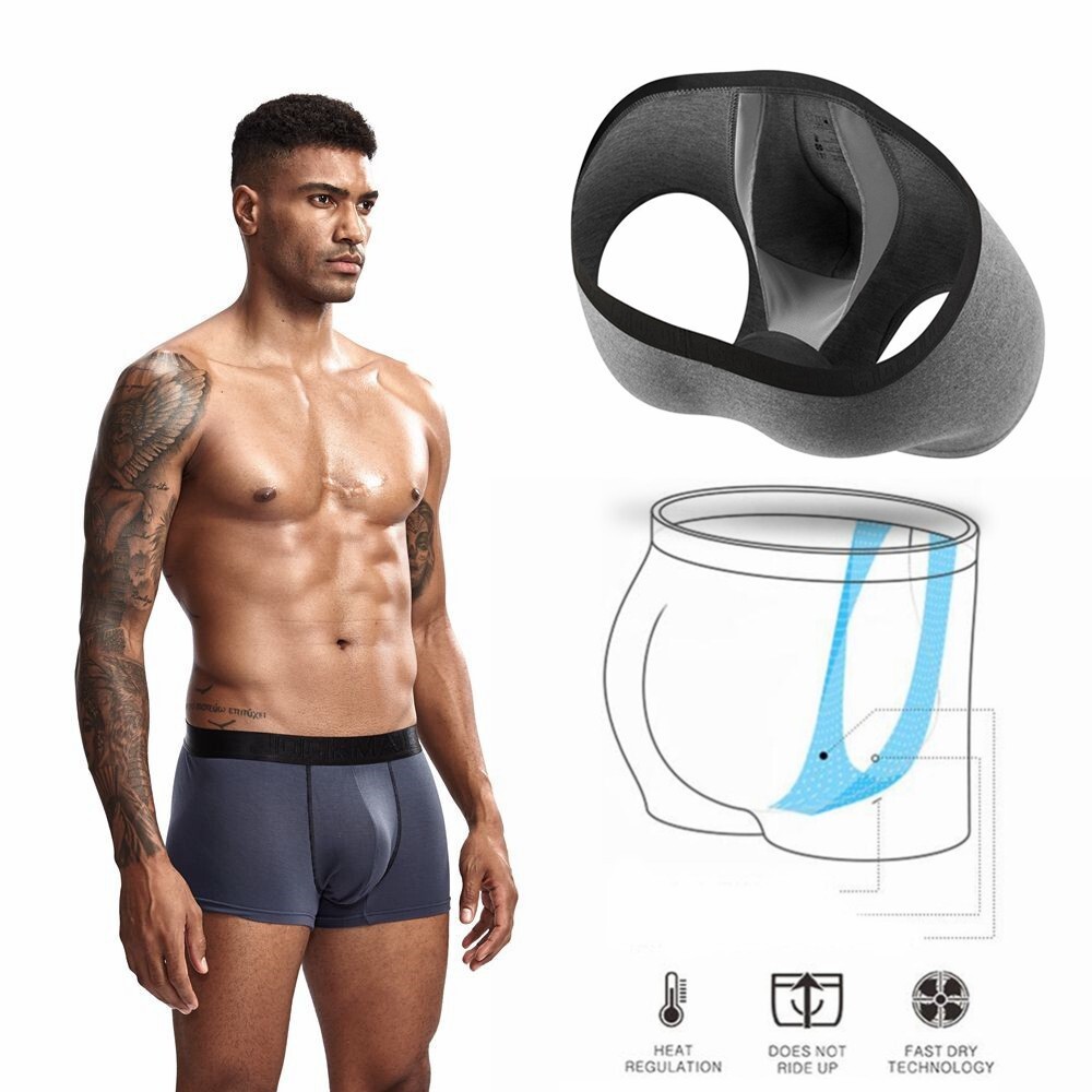 Jockmail Men Boxer Brief Trunks Sexy U Pouch Shorts Low-waist Underpants Panties