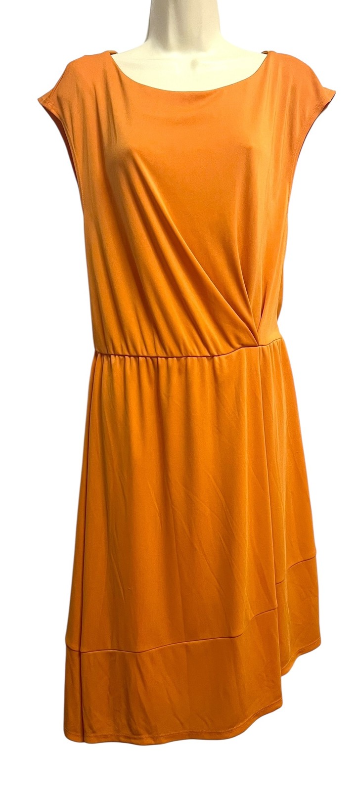 Robert Rodriguez Dress Womens Small Orange Citrus Ceil Scoop Neck Draped New