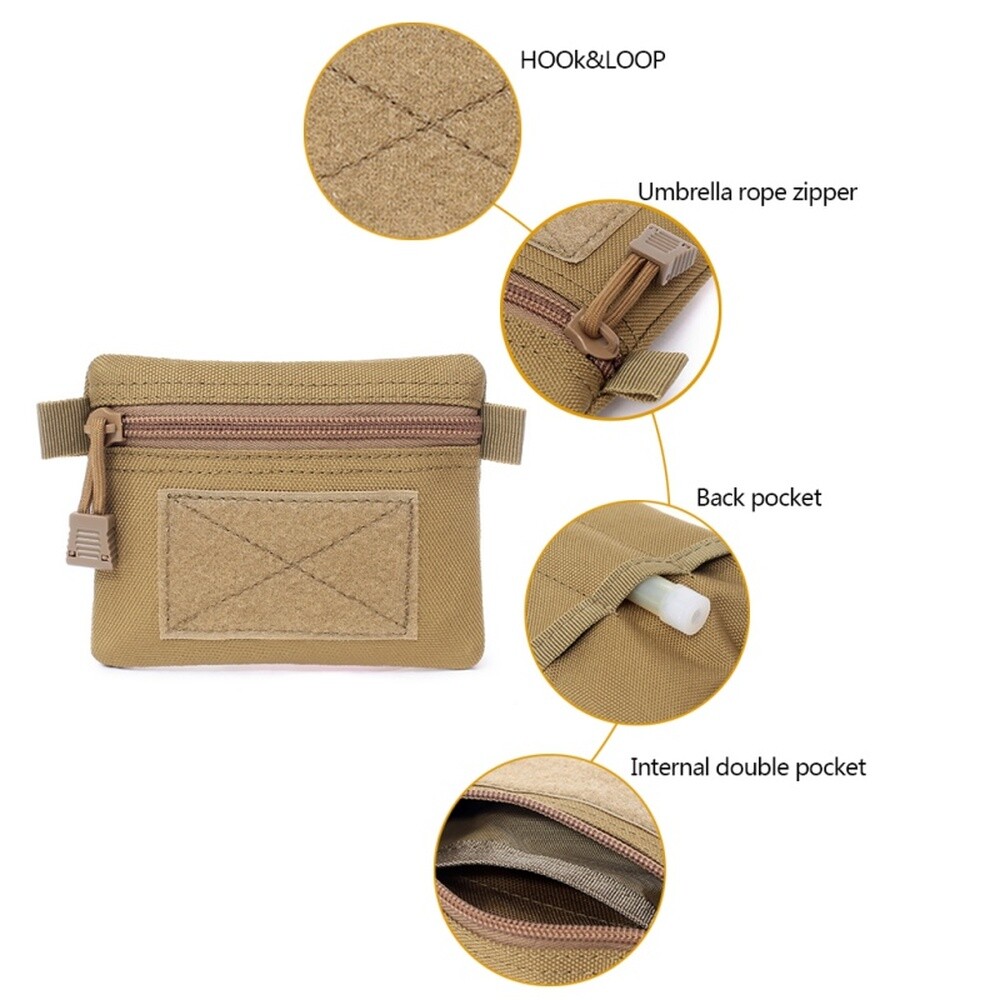 Tactical Wallet Men Pouch Money Storage Bag Purse Zipper Coin Card Holder Pocket