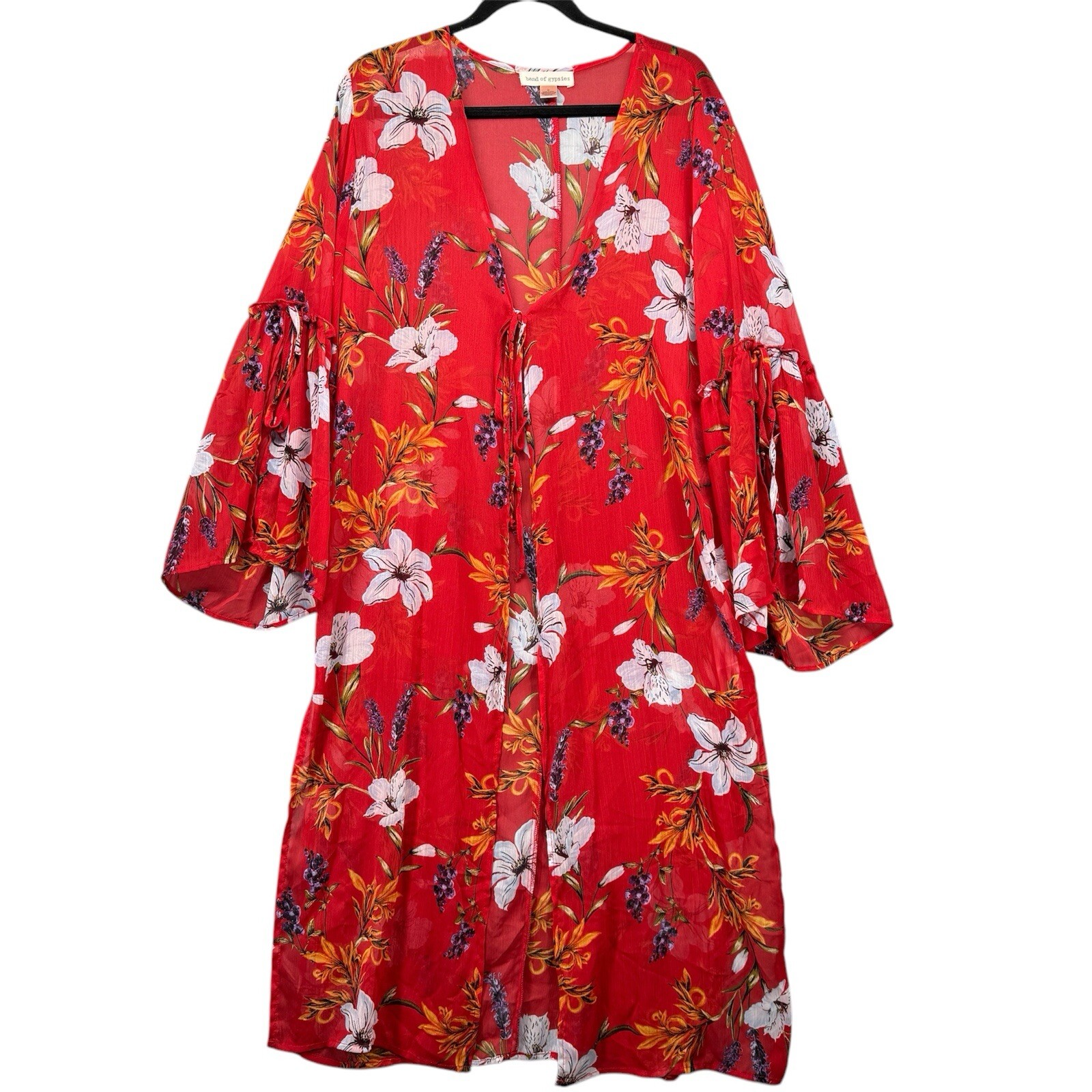 Band of Gypsies Women M Kimono Cover Up Duster Long Belle Sleeves Whimsigoth