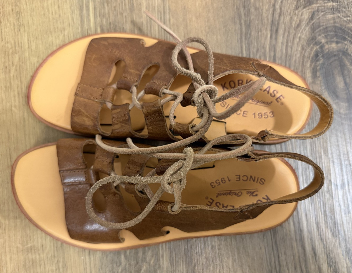 Kork Ease Pearl Gladiator Sandals Lace Up Brown 6 NEW