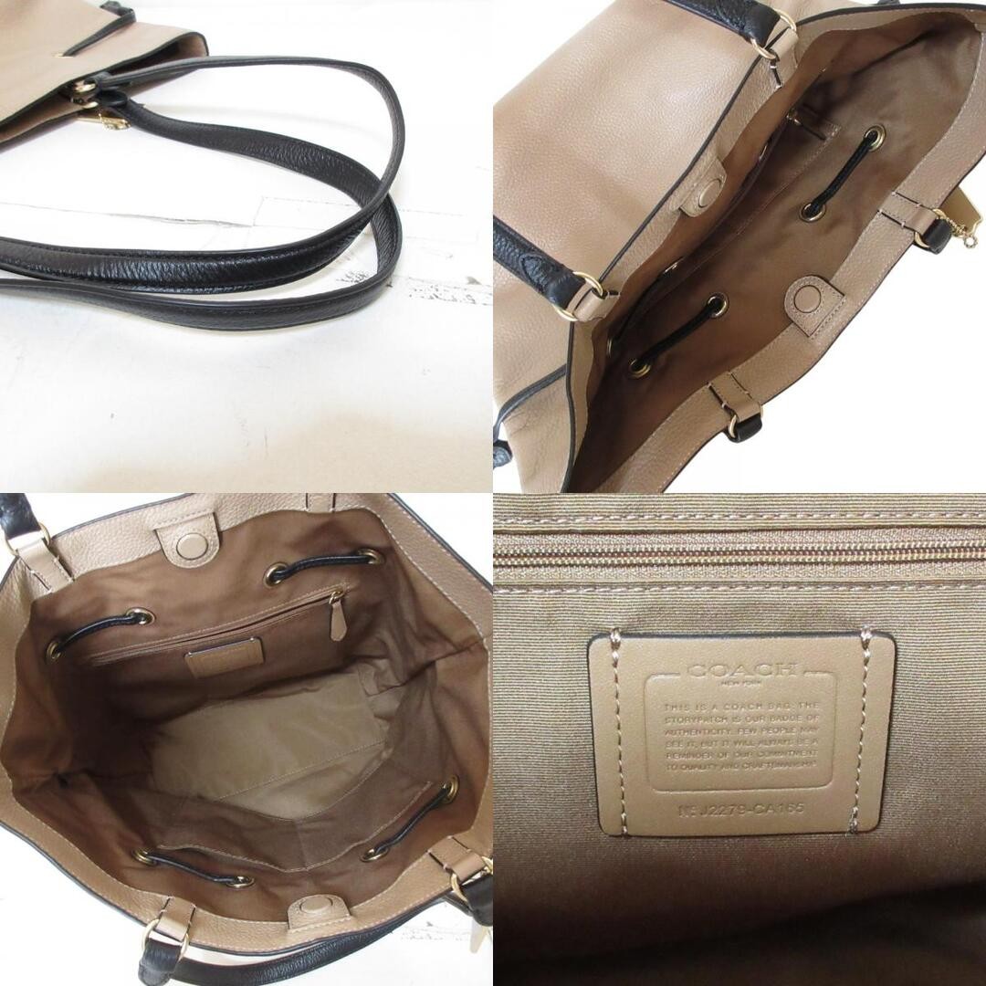 COACH Andy Tote Leather Tote Bag CA165 Beige Ladies Vintage Used