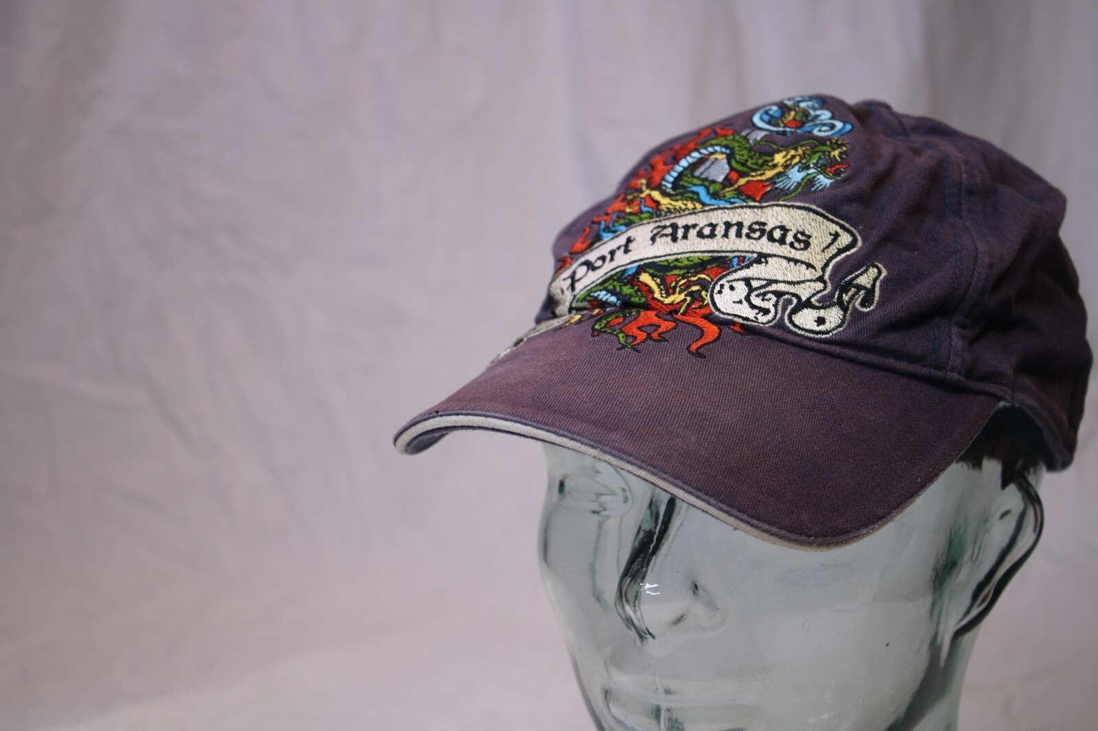 Port Aransas embroidered strapback baseball cap Dragon Colorfull