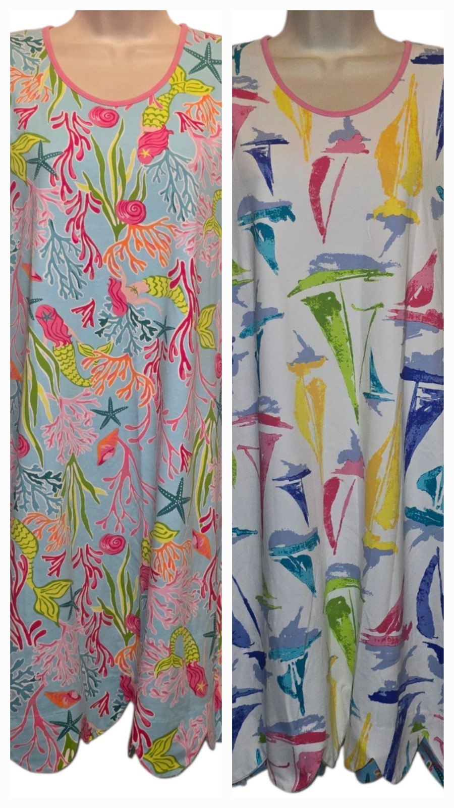 Ana Clare Reversible Stretchy Cotton Dress Size Large Multicolor Sleeveless