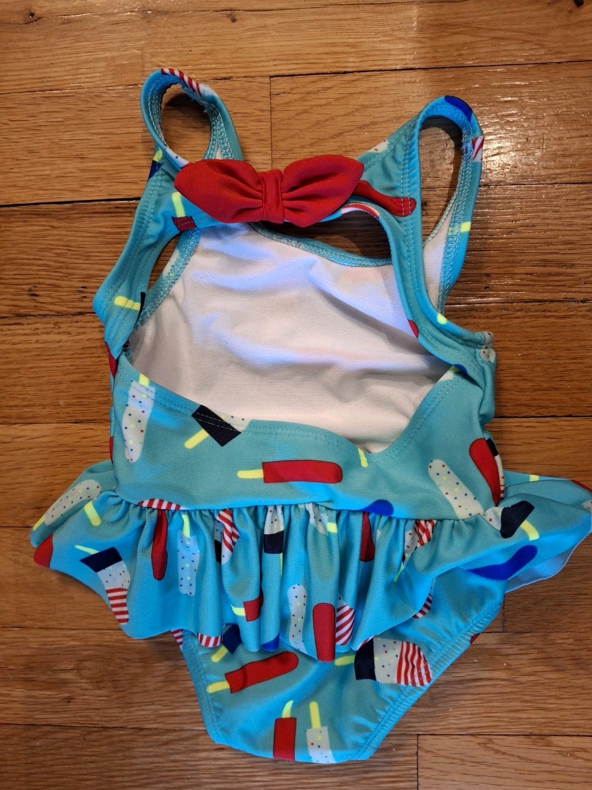 Cat & Jack + OshKosh B’gosh Girls One-Piece Swimsuit Lot 9M/12M Mermaid/July 4th