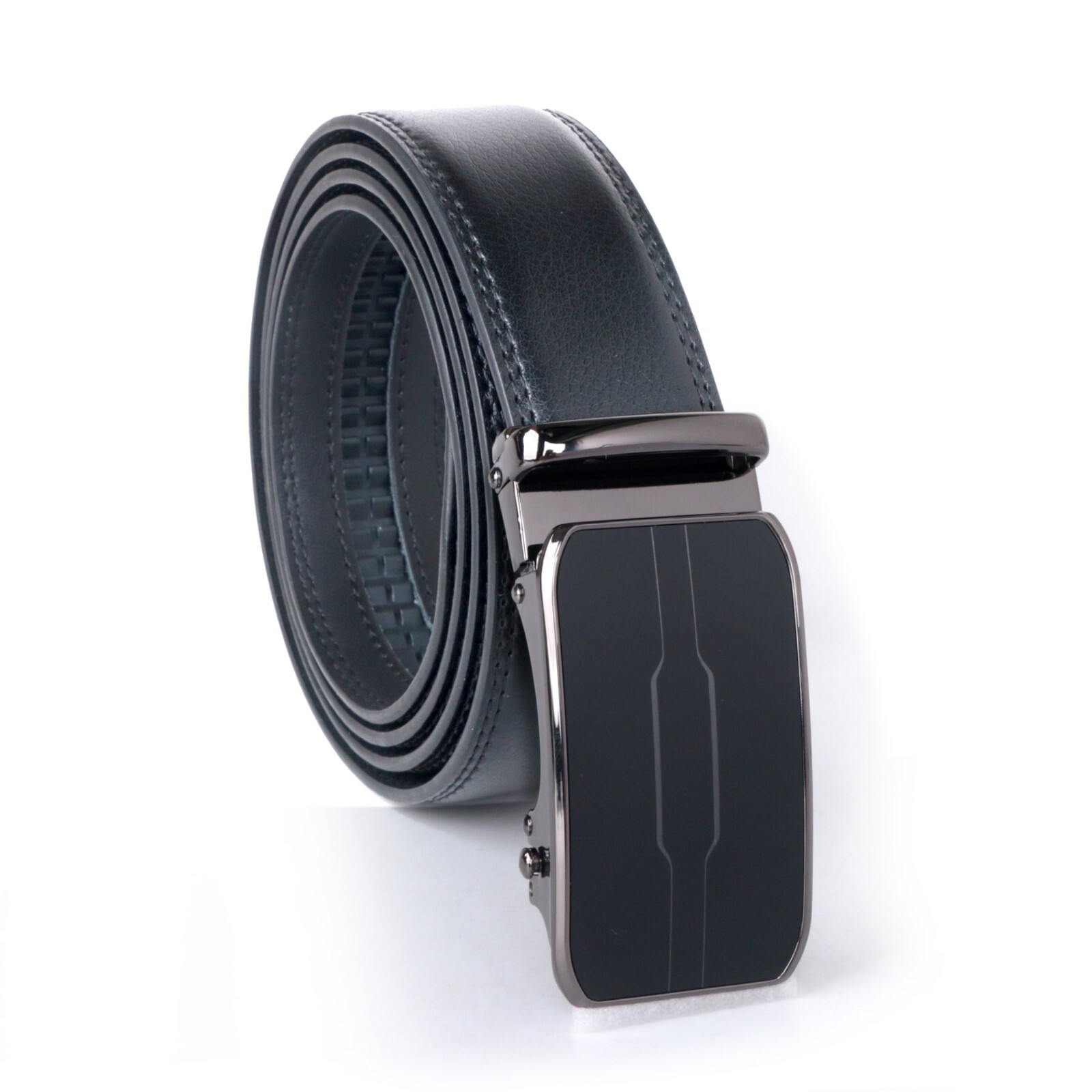 Genuine Leather Mens Ratchet Belt Belts For Men Adjustable Automatic Buckle